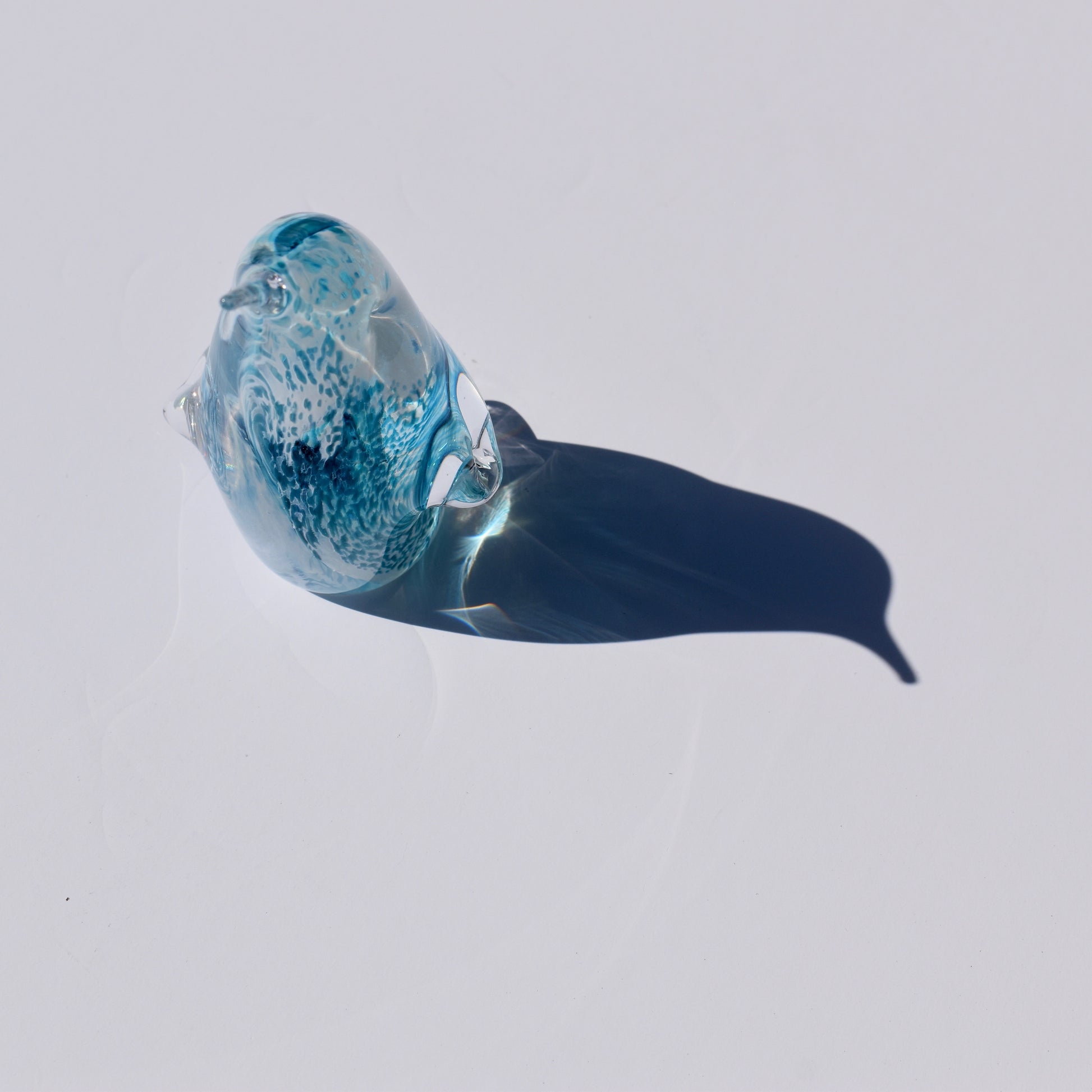 Aqua Blue Twist Glass Penguin - Corley Studio Shop