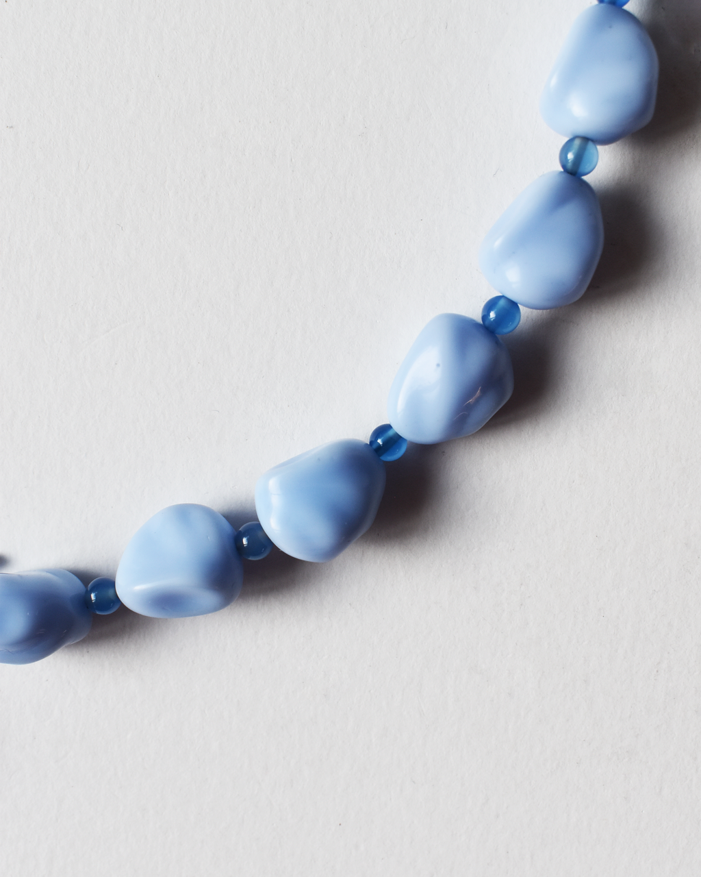 Pale Blue Beaded Pendant Toggle Necklace