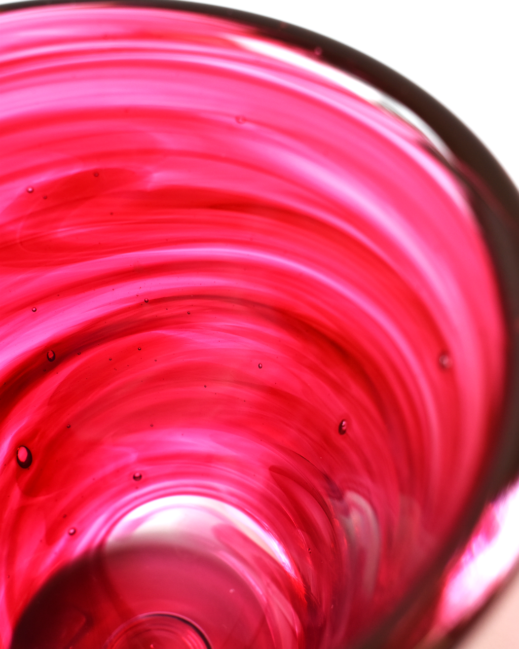 Vibrant Pink Blown Glass Bucket Vase