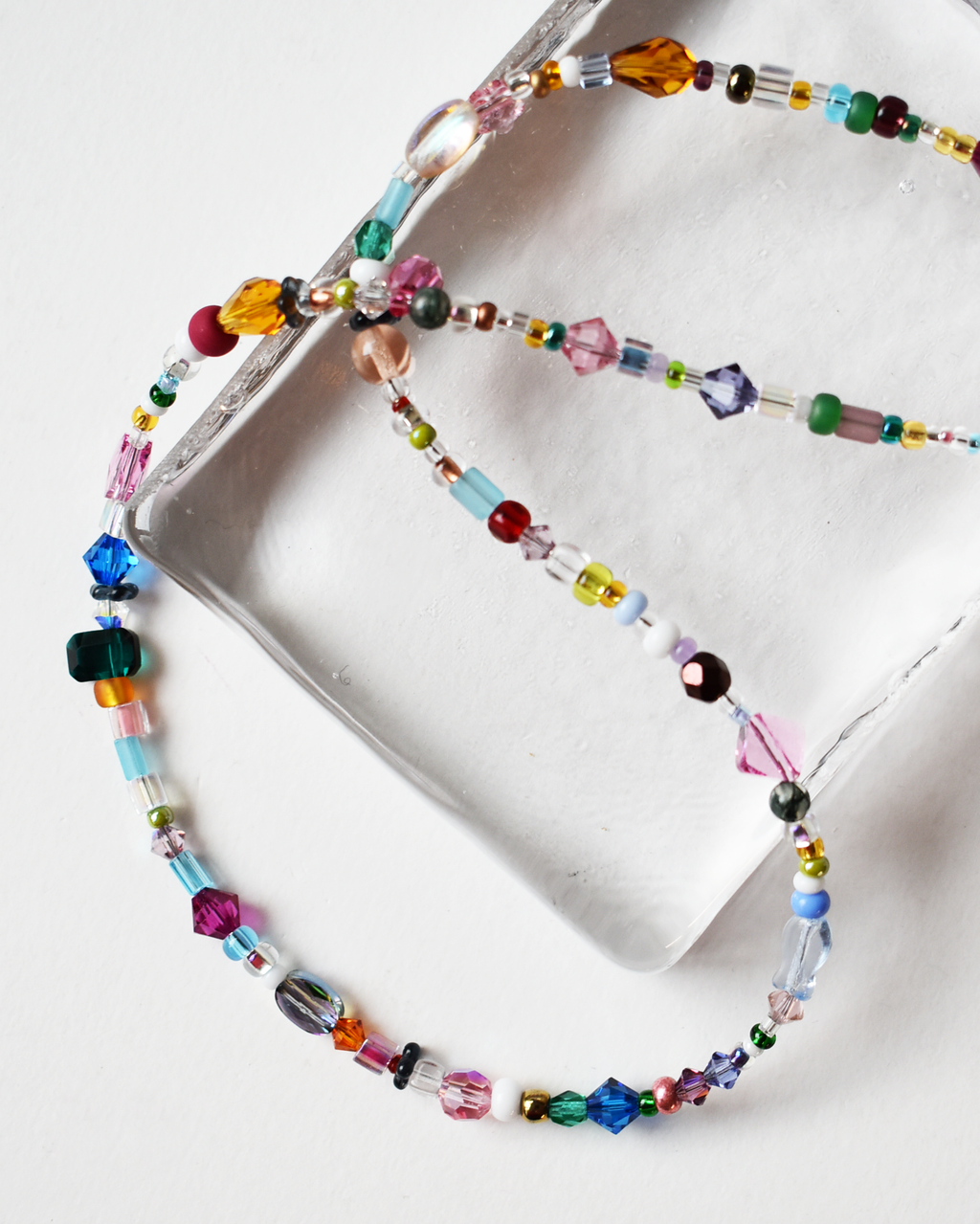 Dainty Rainbow Mixed Bead Necklace
