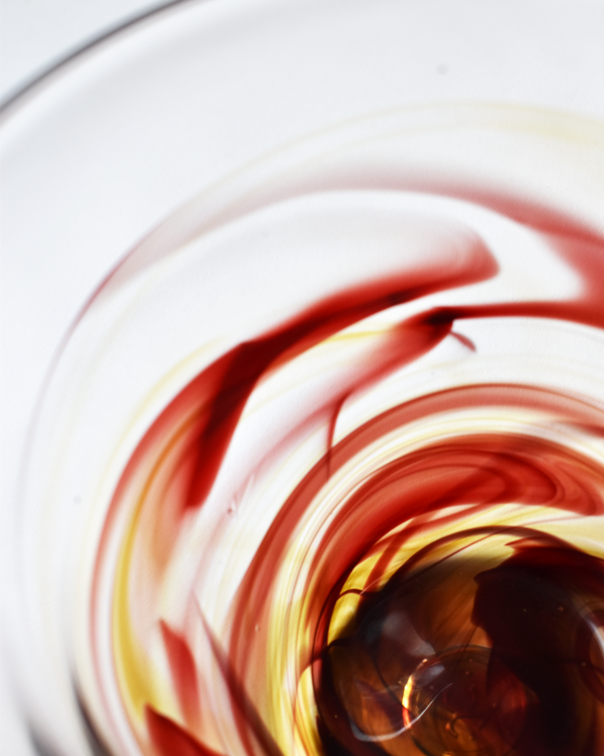 Ember Swirl Blown Glass Bucket Vase