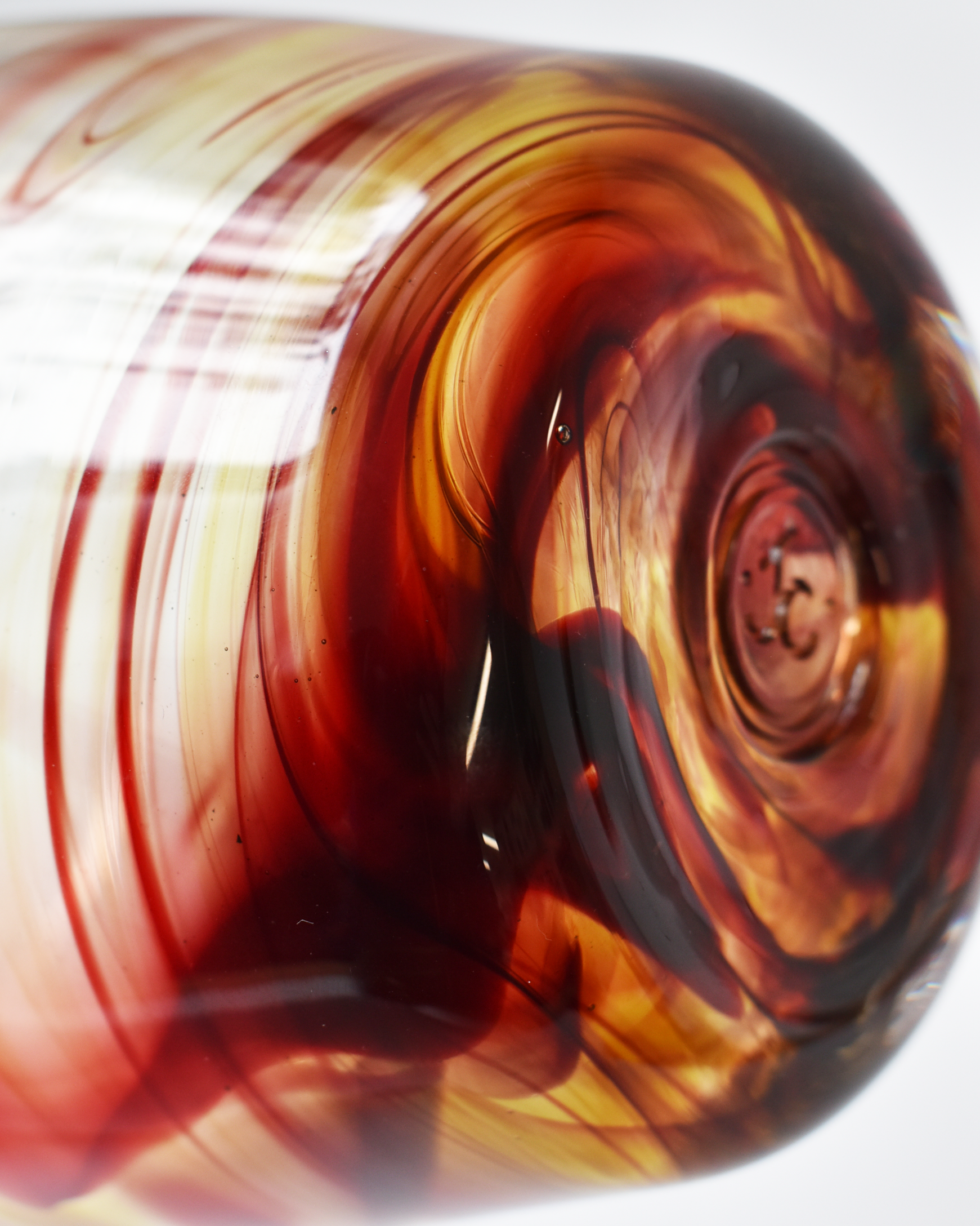 Ember Swirl Blown Glass Bucket Vase