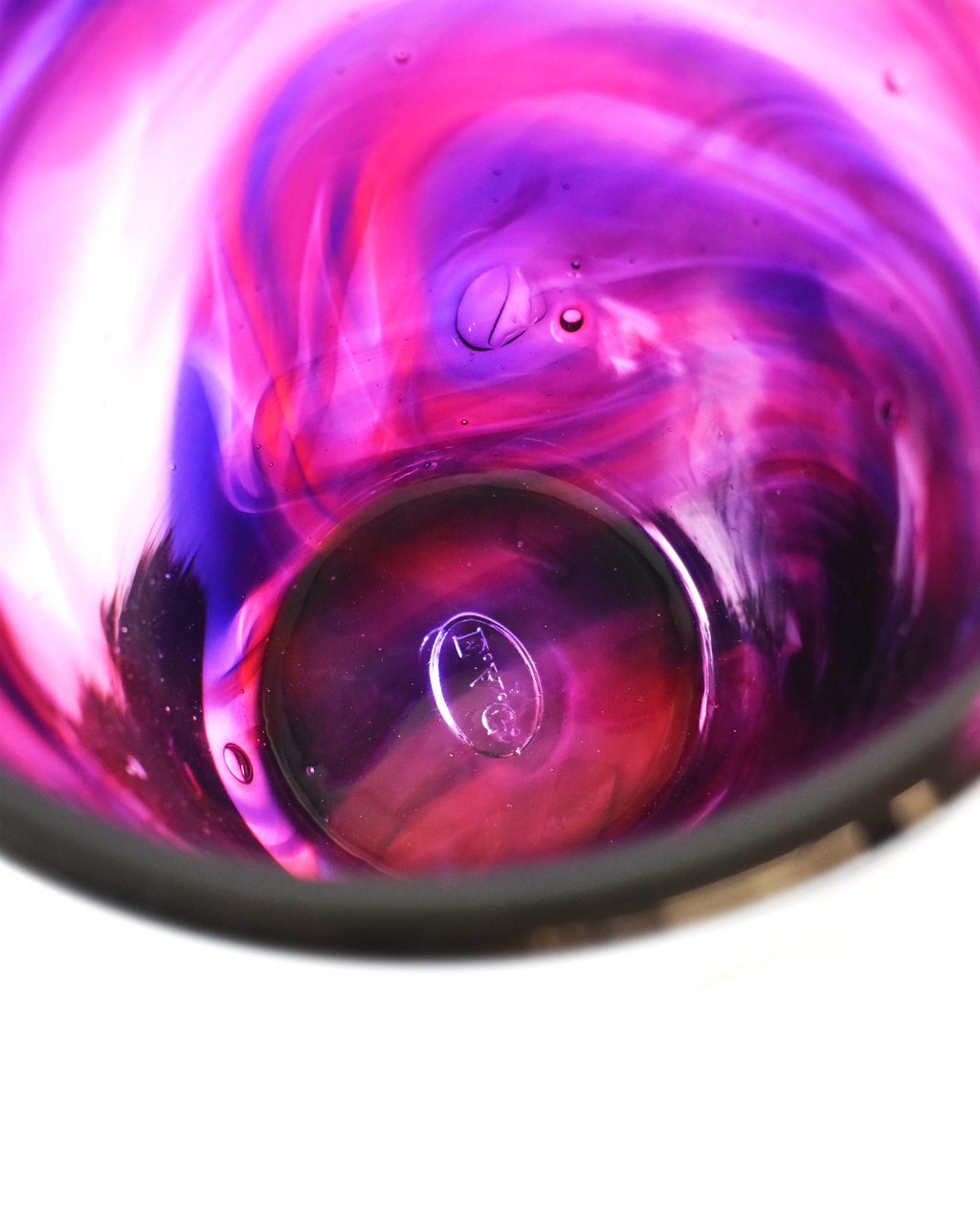 Rich Purple & Pink Blown Glass Bucket Vase