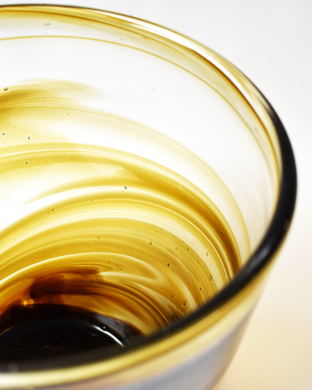 Golden Brown Blown Glass Bucket Vase