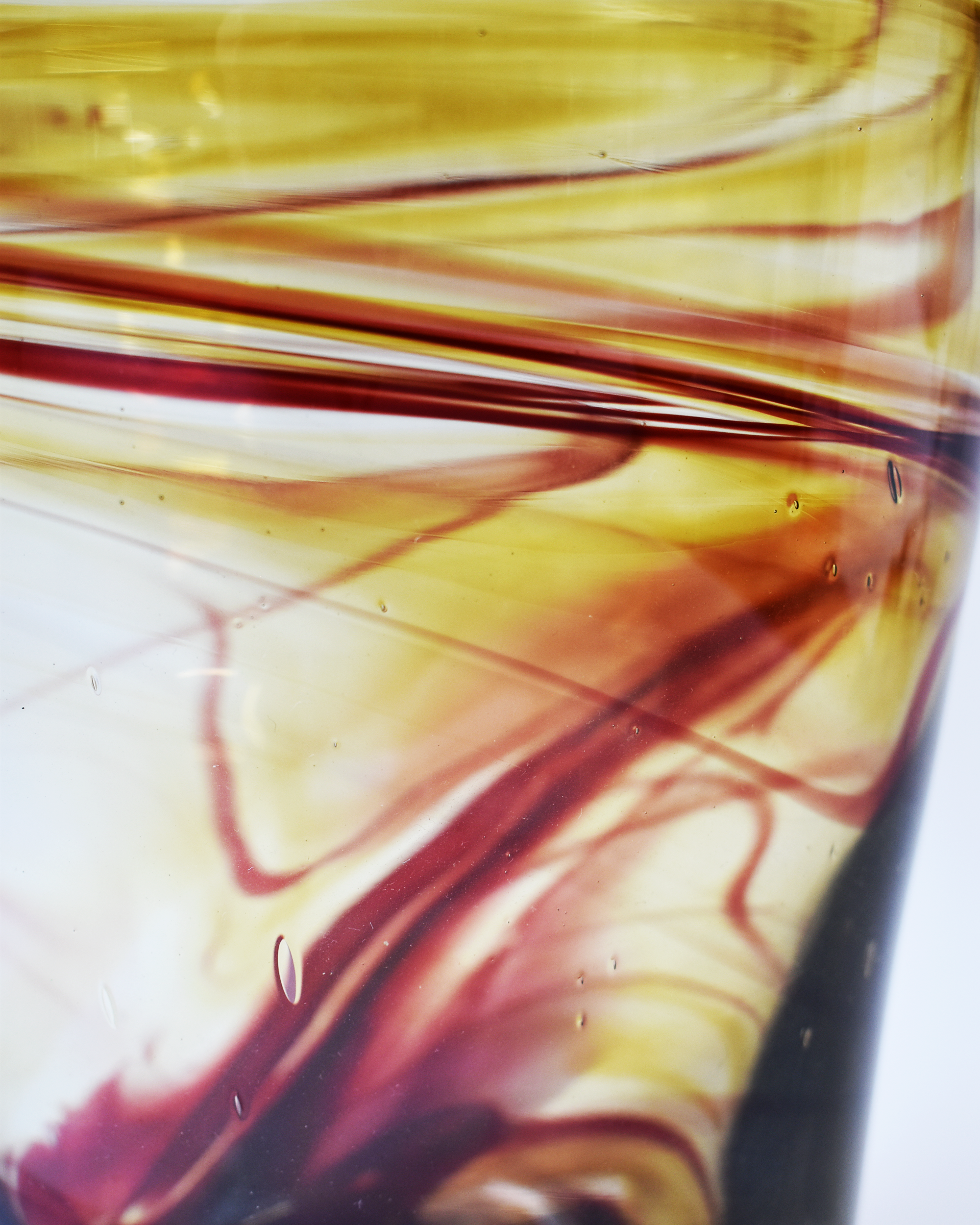 Autumn Glow Blown Glass Bucket Vase