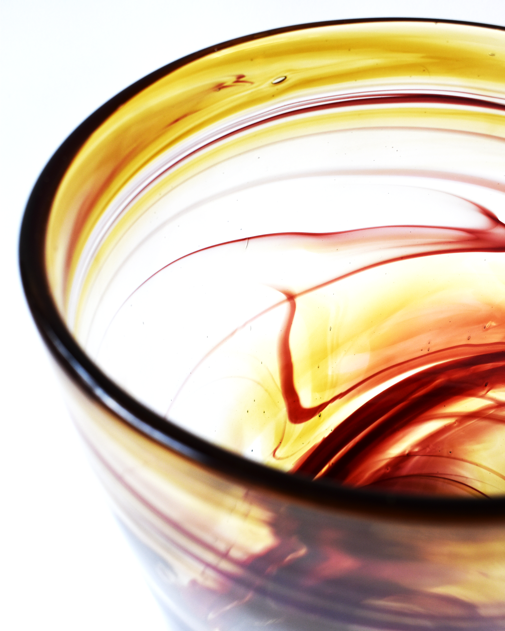 Autumn Glow Blown Glass Bucket Vase