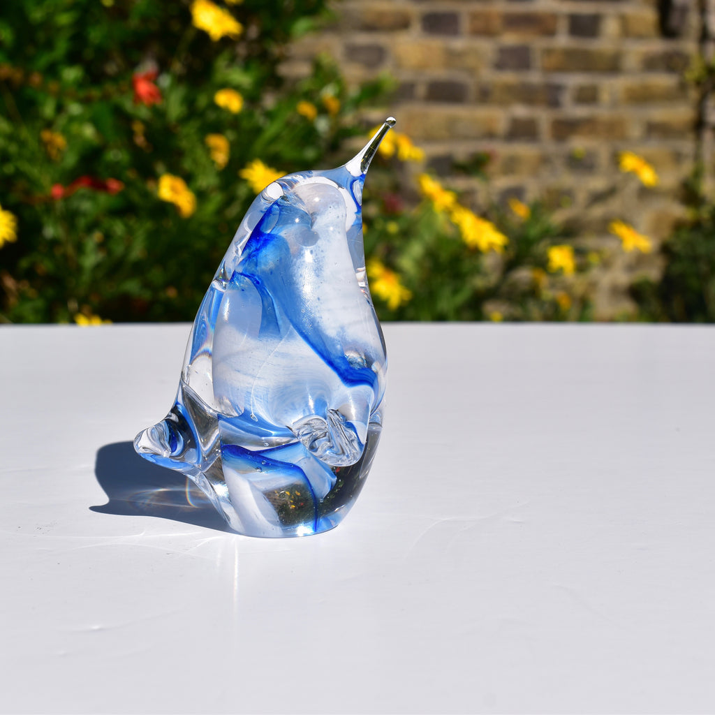 Sea Twist Blue Glass Penguin - Corley Studio Shop