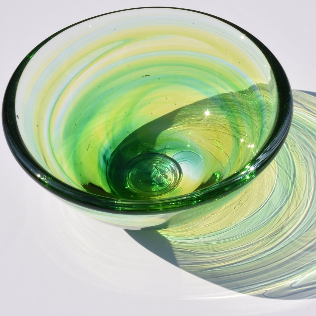 Lime Green Glow Glass Bowl