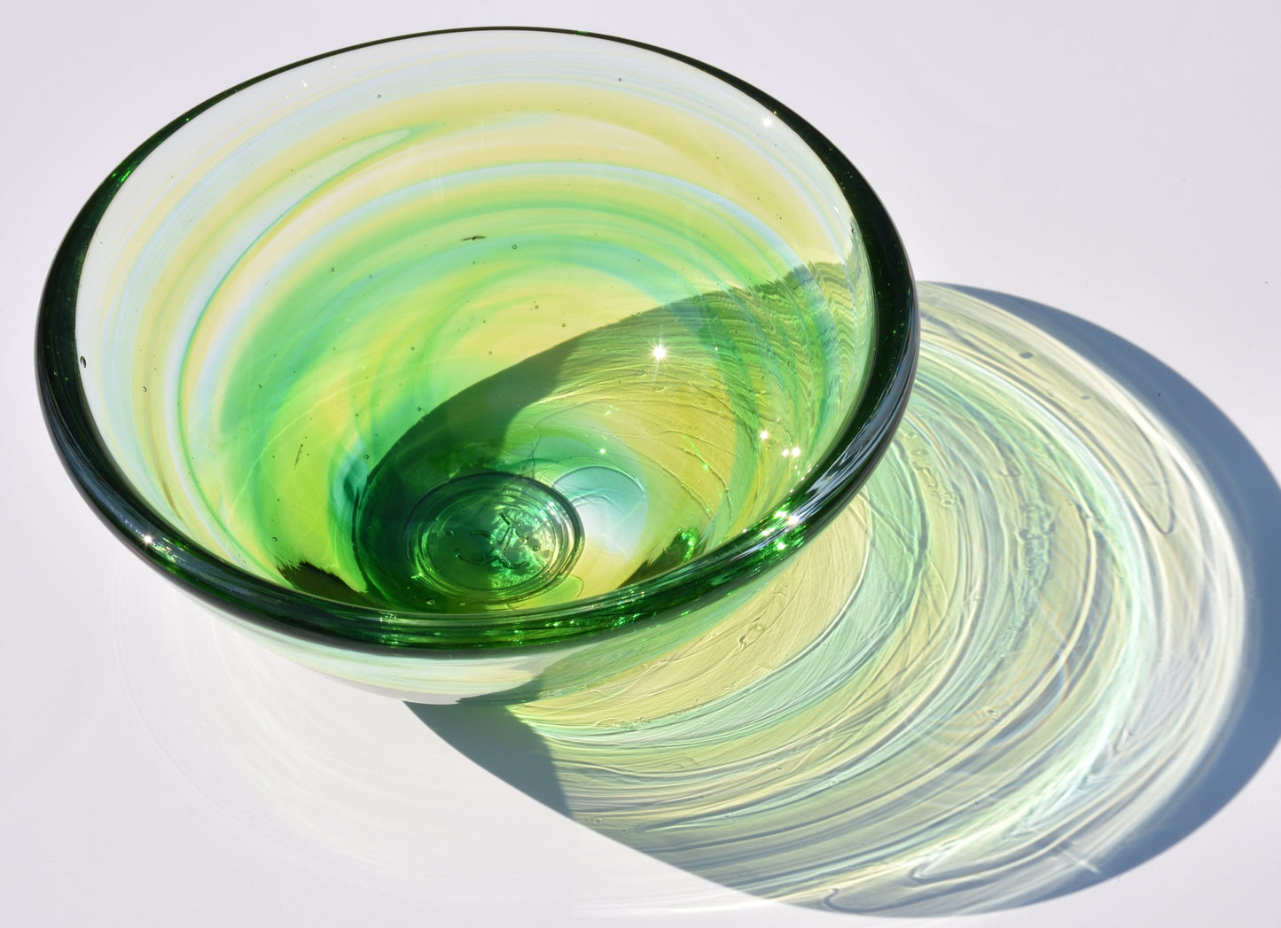 Lime Green Glow Glass Bowl - Corley Studio Shop