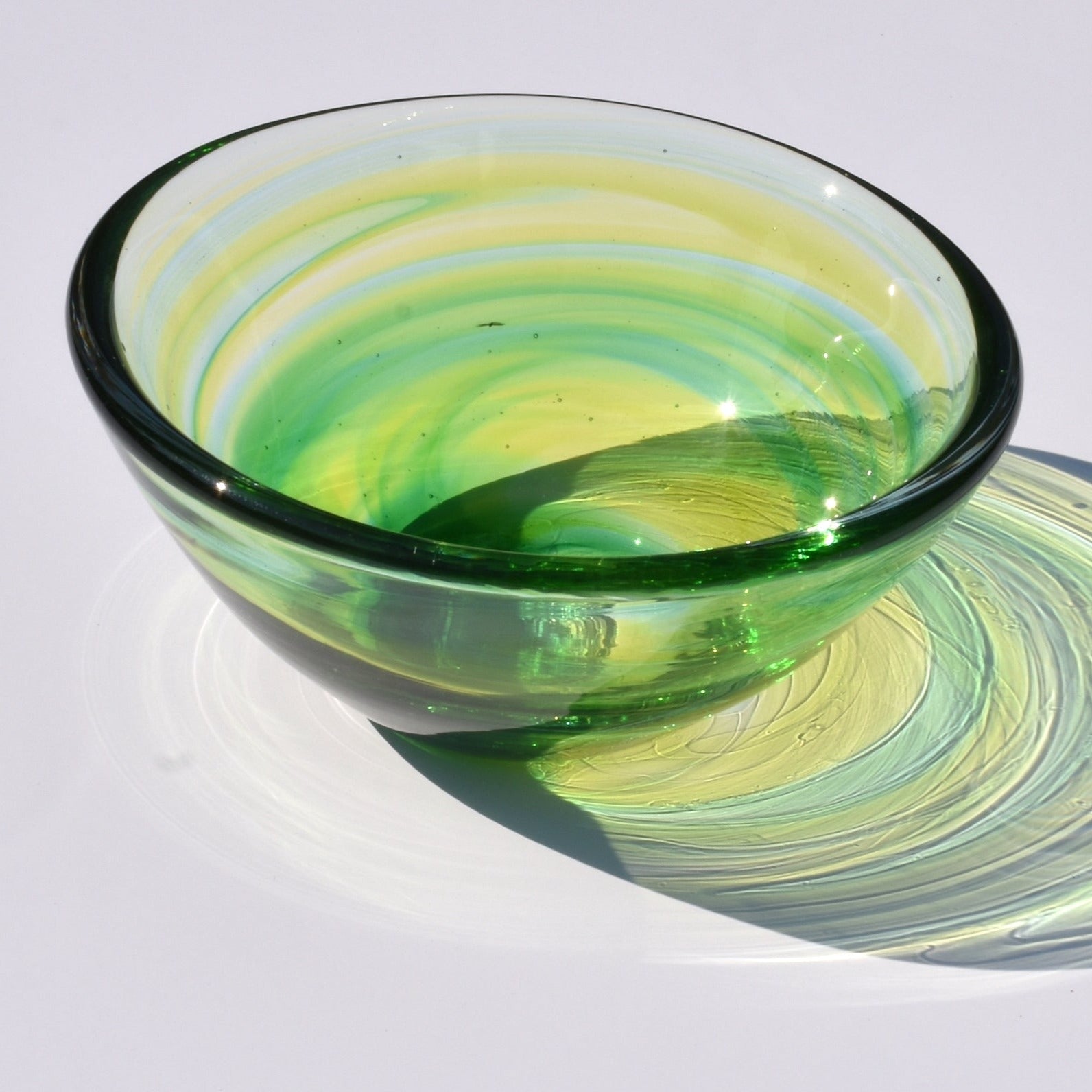 Lime Green Glow Glass Bowl - Corley Studio Shop