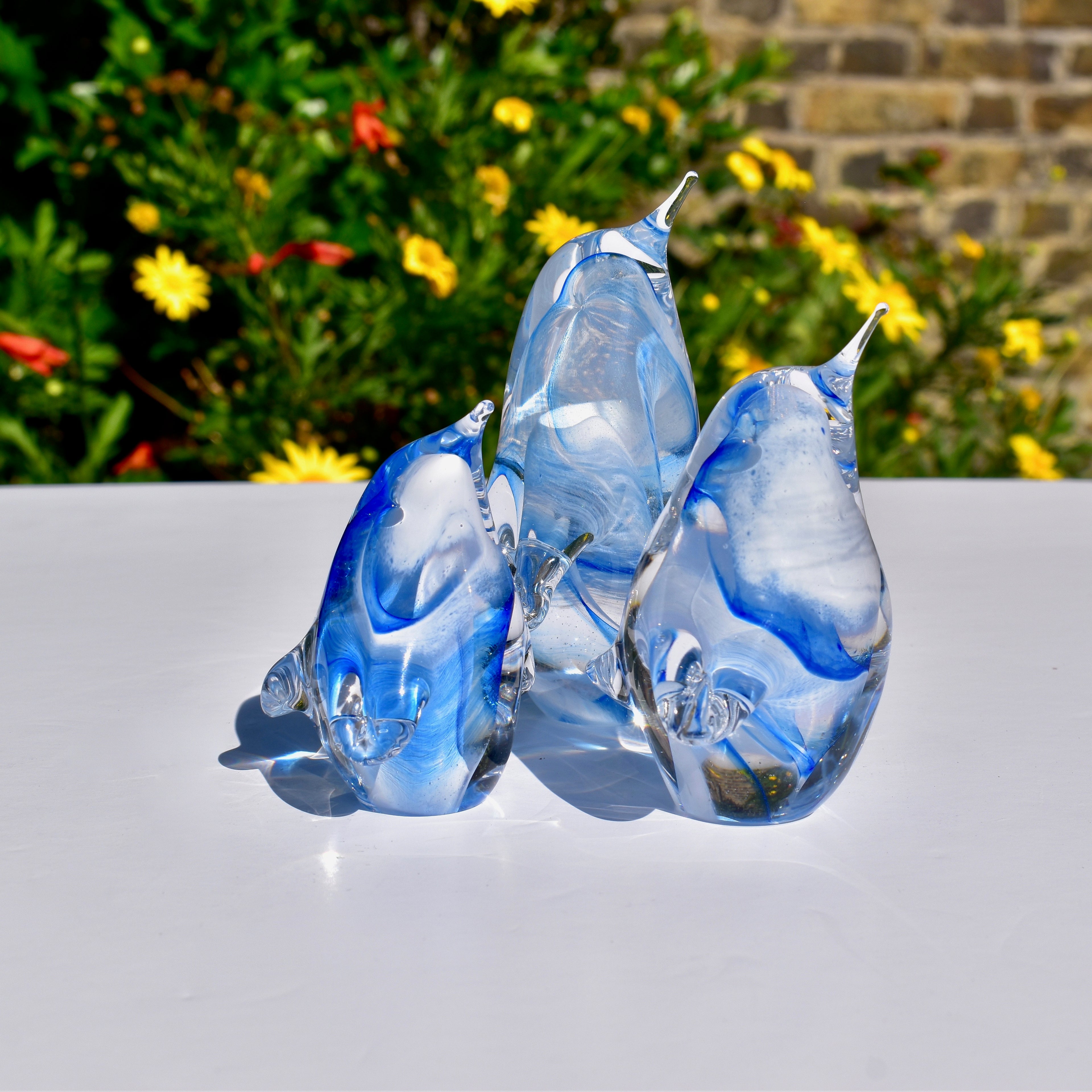 Sea Twist Blue Glass Penguin - Corley Studio Shop