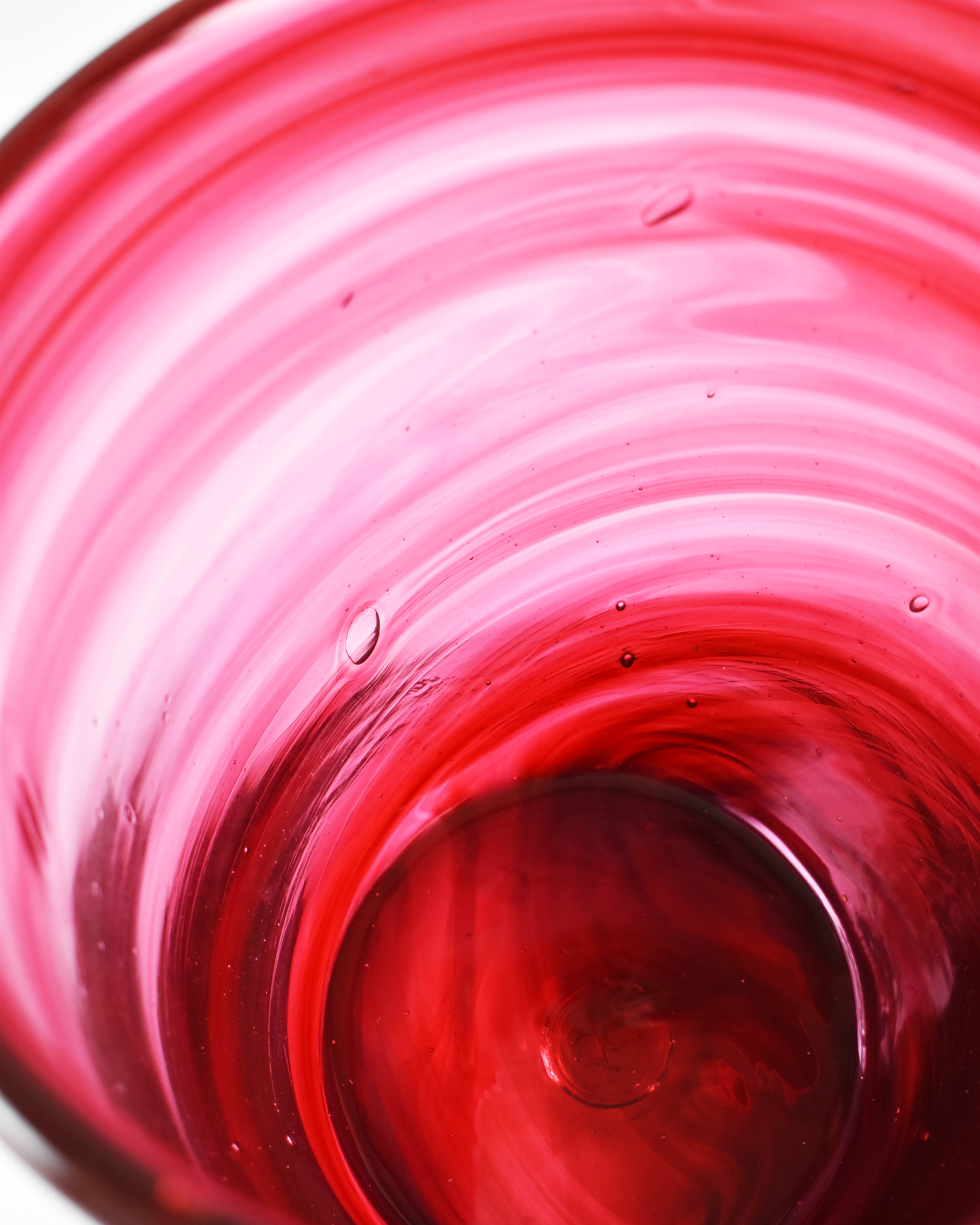Vibrant Pink Blown Glass Cylindrical Bucket Vase