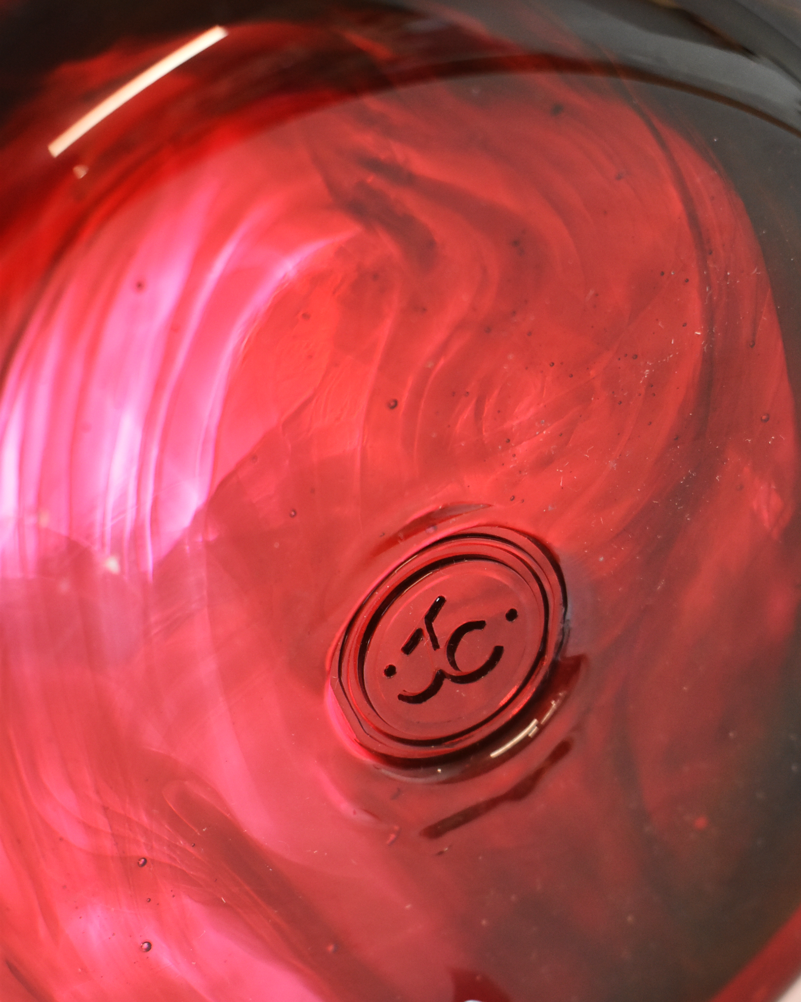 Vibrant Pink Blown Glass Cylindrical Bucket Vase