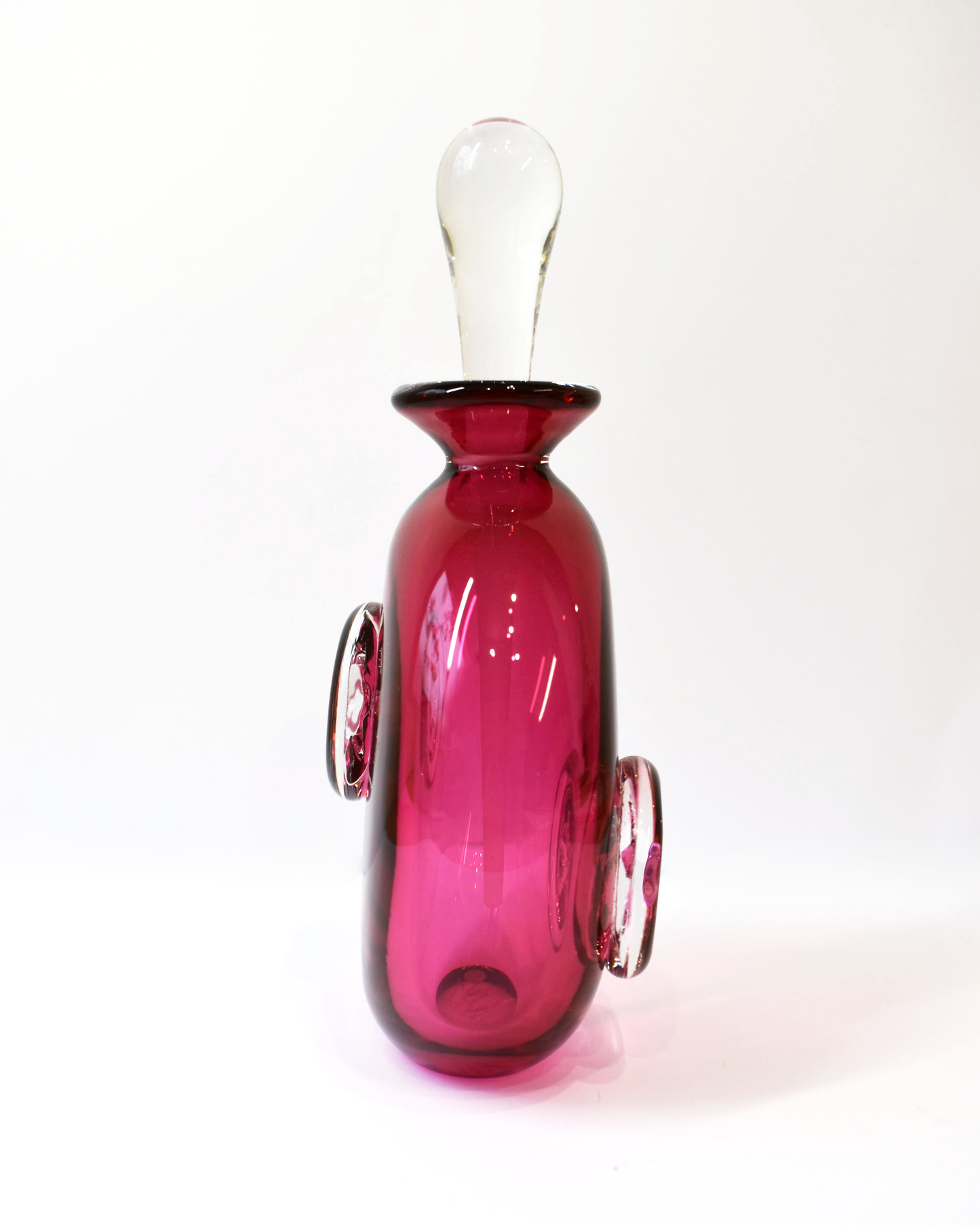 Cranberry Star Blown Perfume Bottle