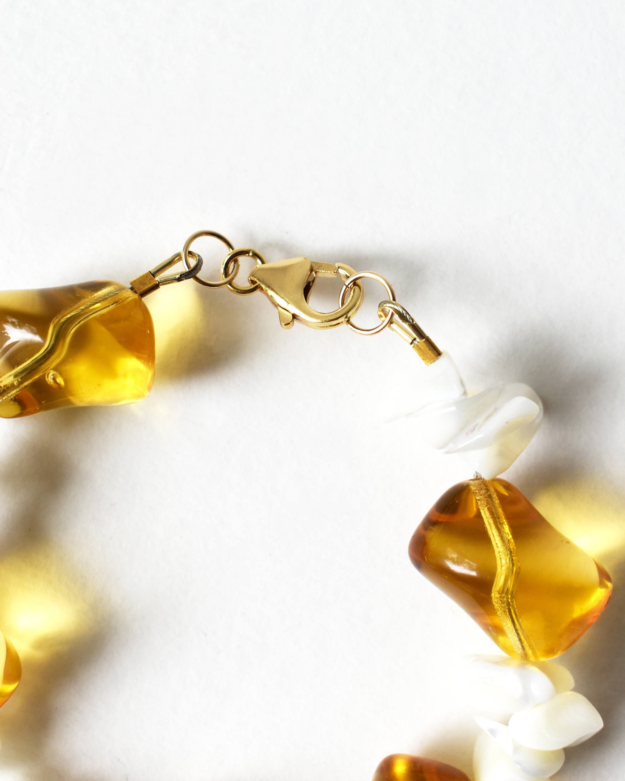 Mother of Pearl Amber Bobble Bracelet