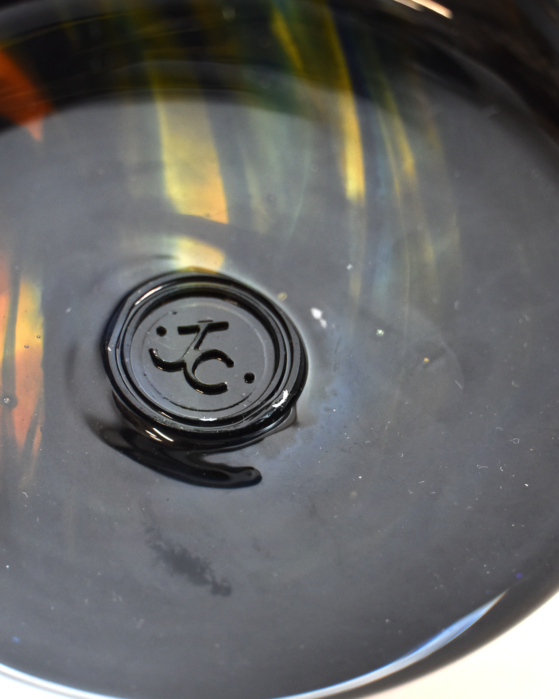 Stormy Blue Blown Glass Bucket Vase