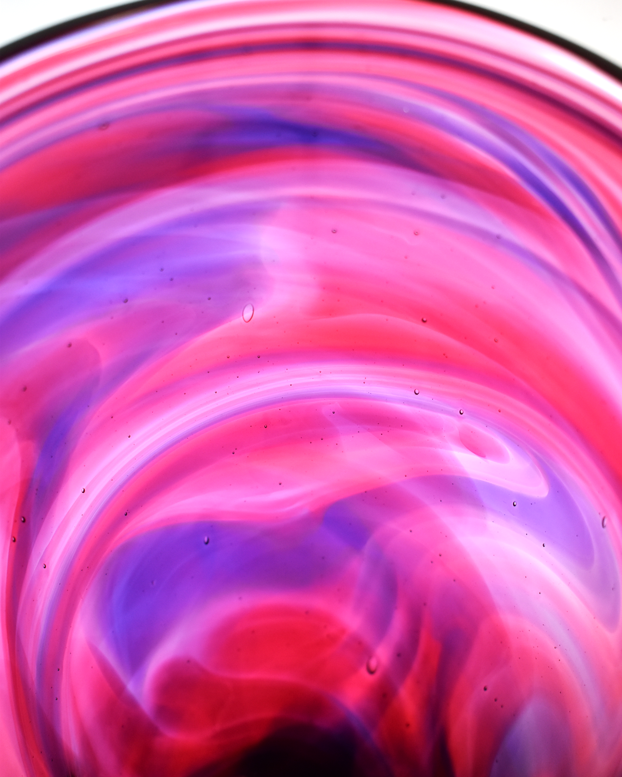 Royal Magenta Blown Glass Bucket Vase