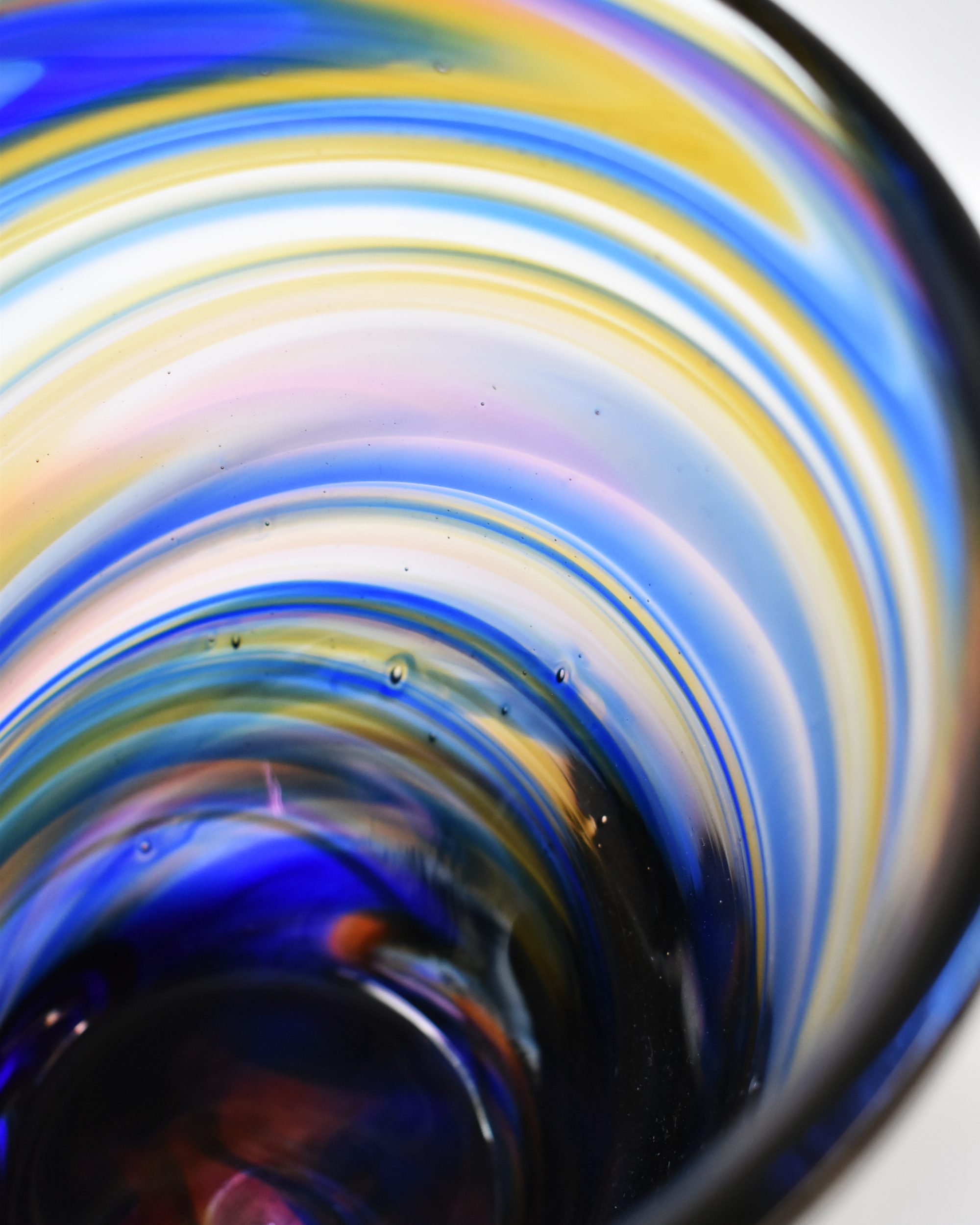 Twilight Swirl Blown Glass Bucket Vase