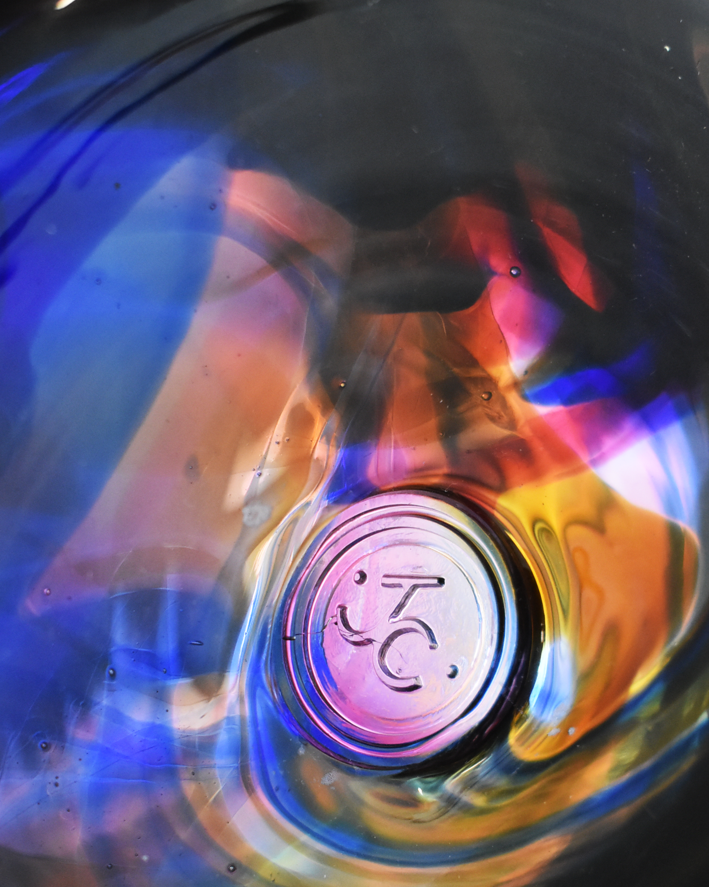 Twilight Swirl Blown Glass Bucket Vase