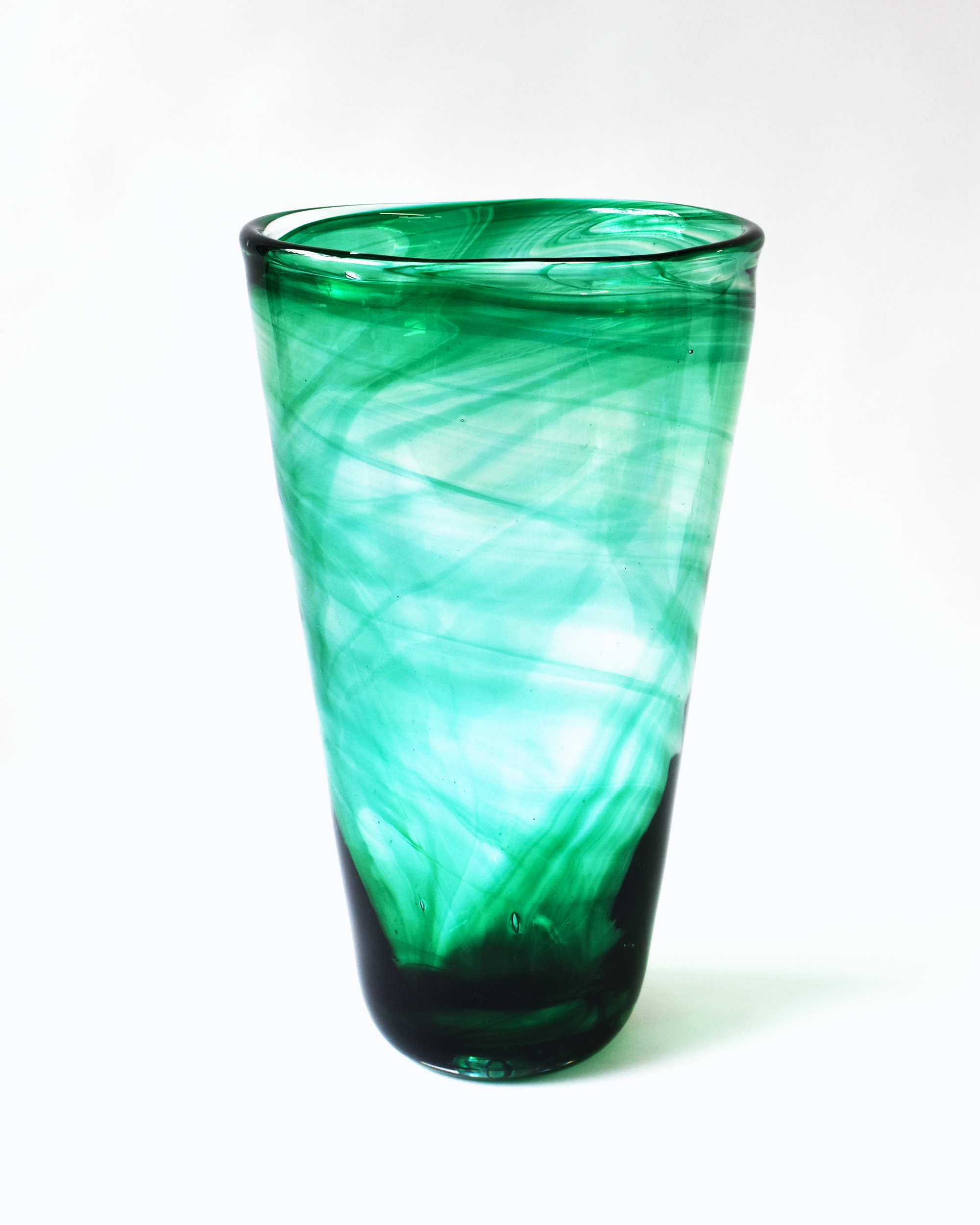 Emerald Cascade Blown Glass Bucket