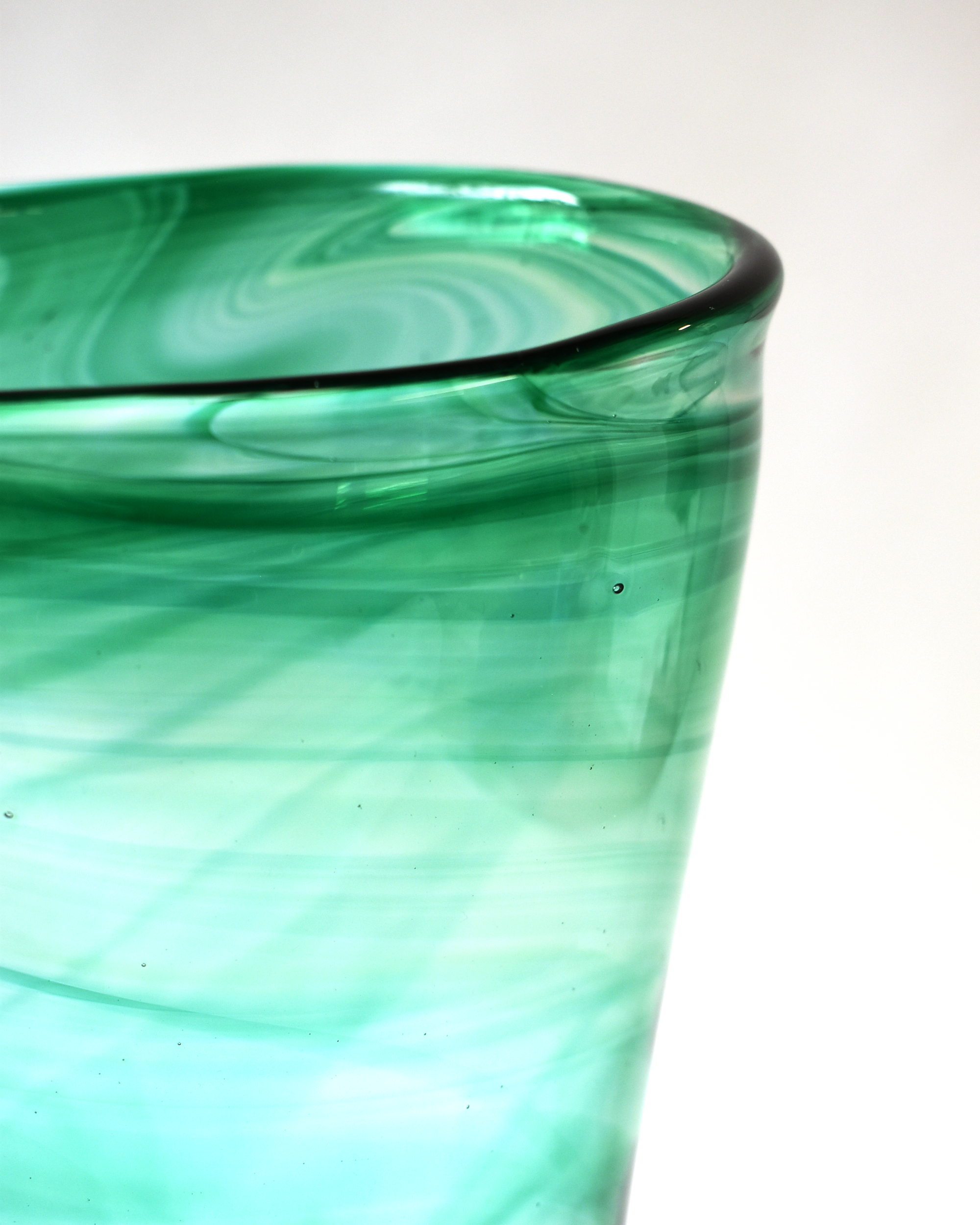 Emerald Cascade Blown Glass Bucket