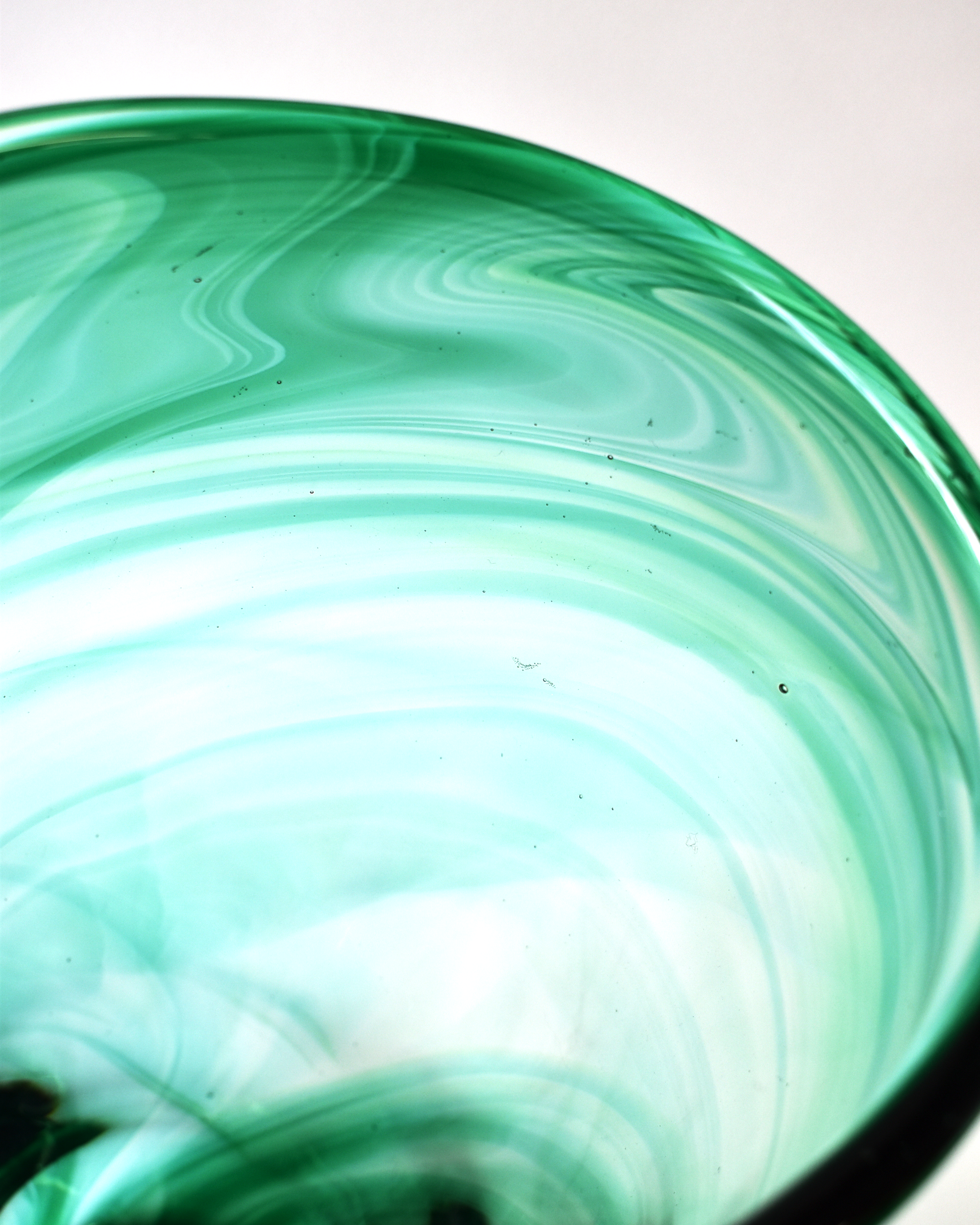 Emerald Cascade Blown Glass Bucket