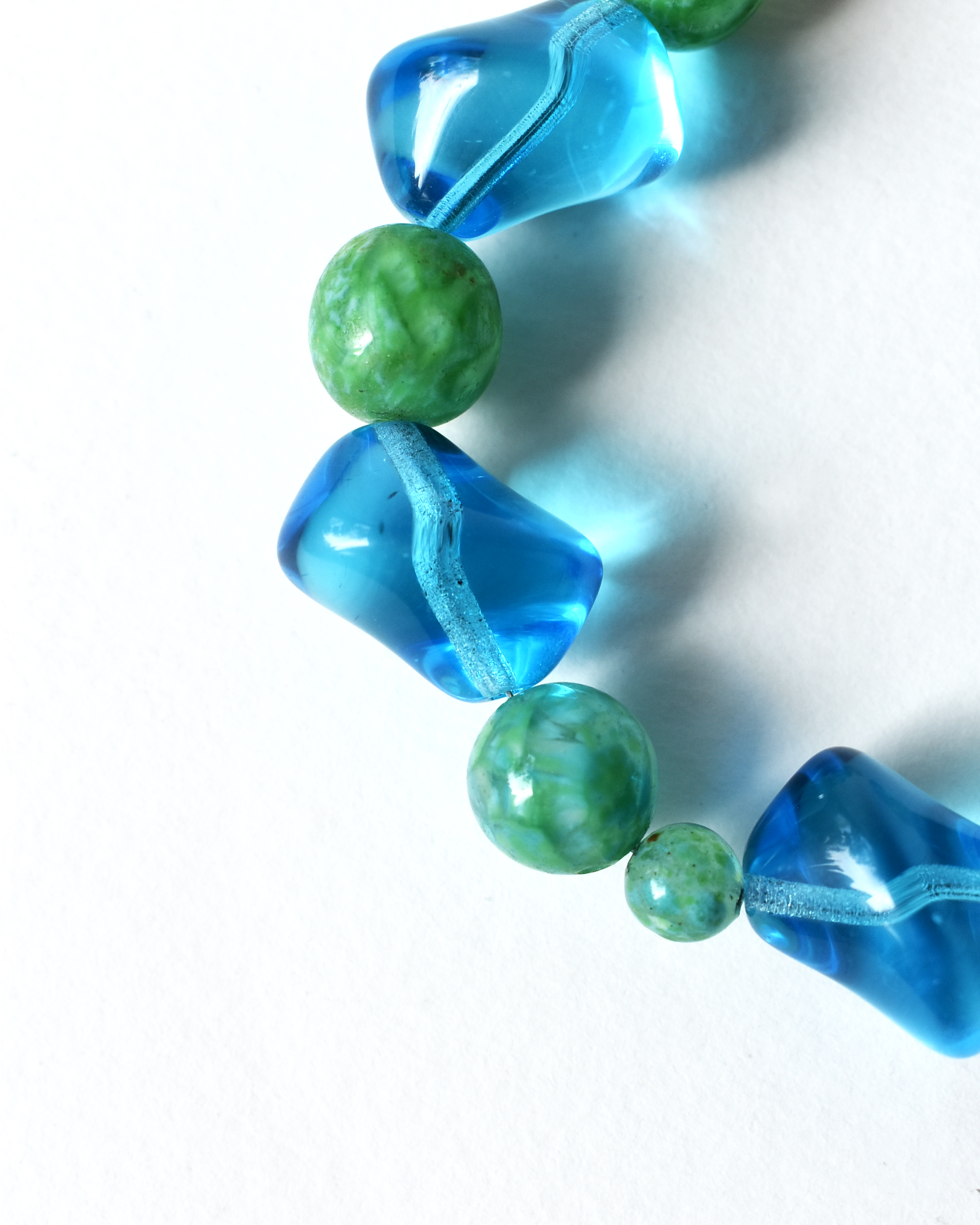 Blue Glass Agate Bobble Bracelet