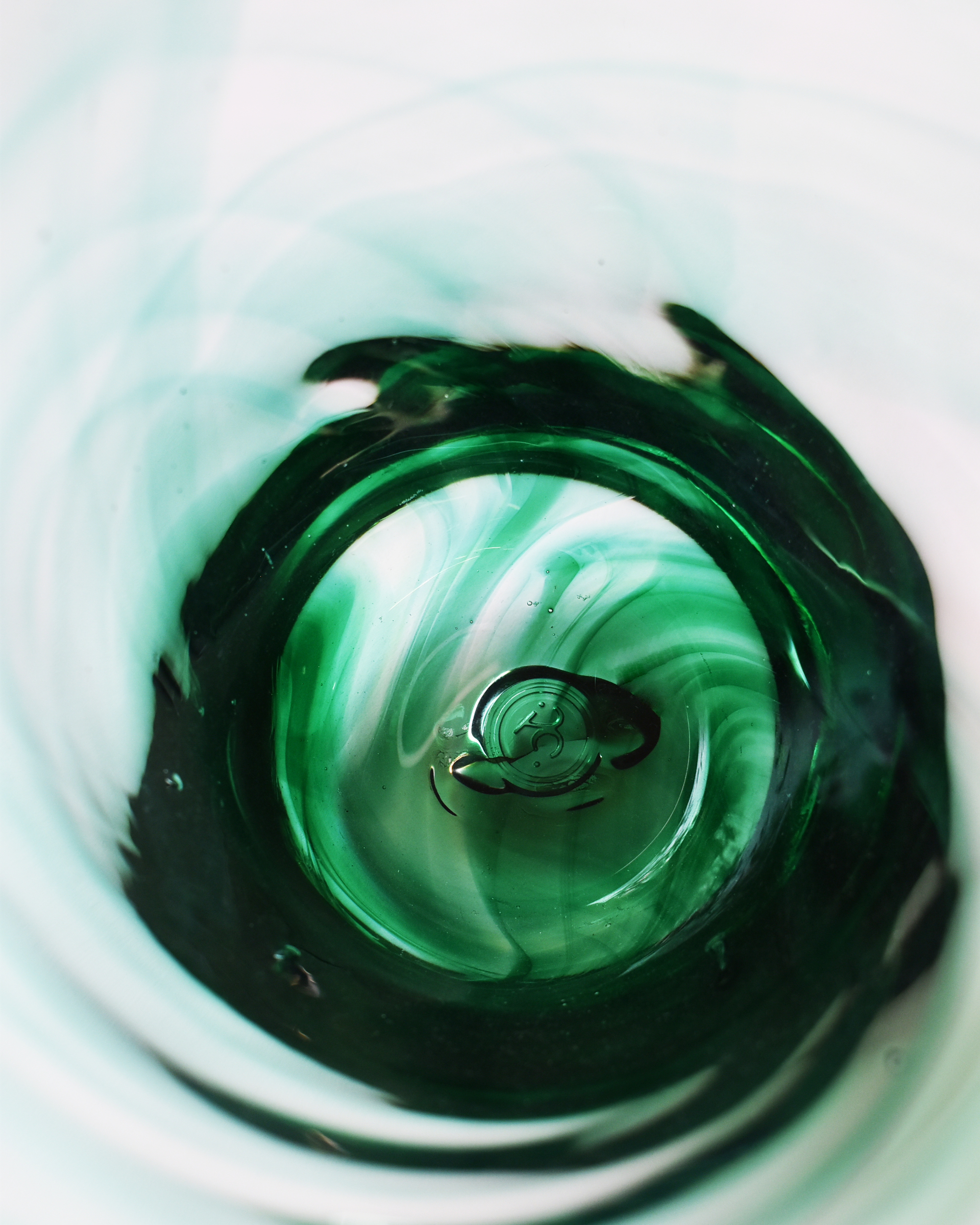 Emerald Cascade Blown Glass Bucket