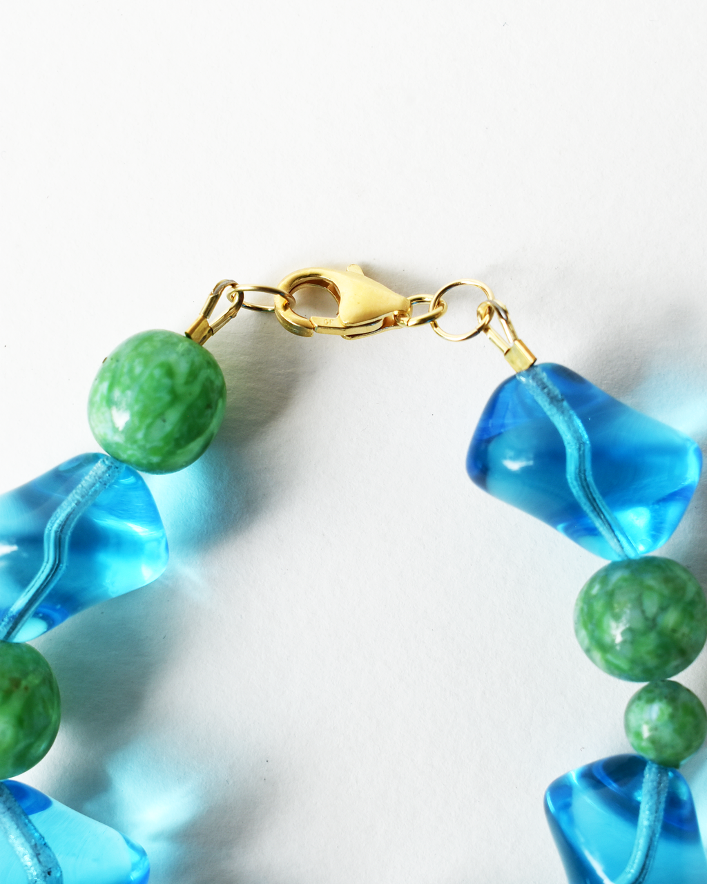 Blue Glass Agate Bobble Bracelet