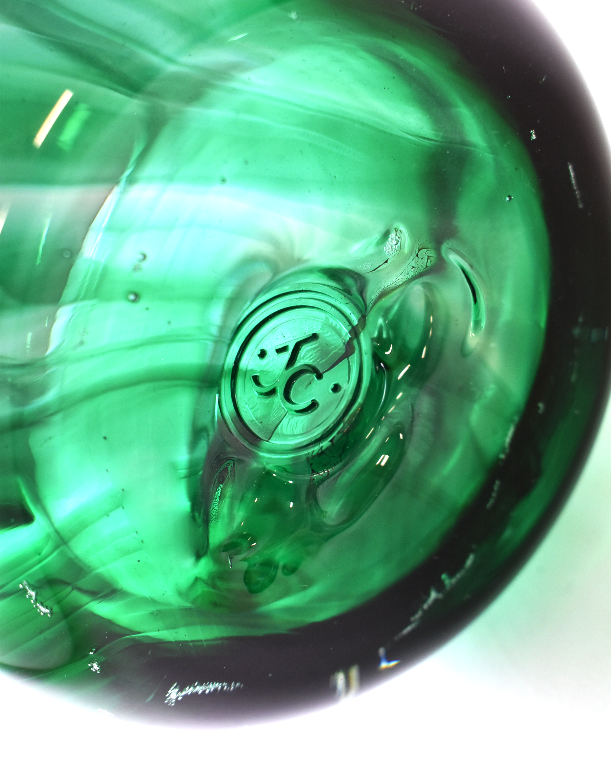 Emerald Cascade Blown Glass Bucket
