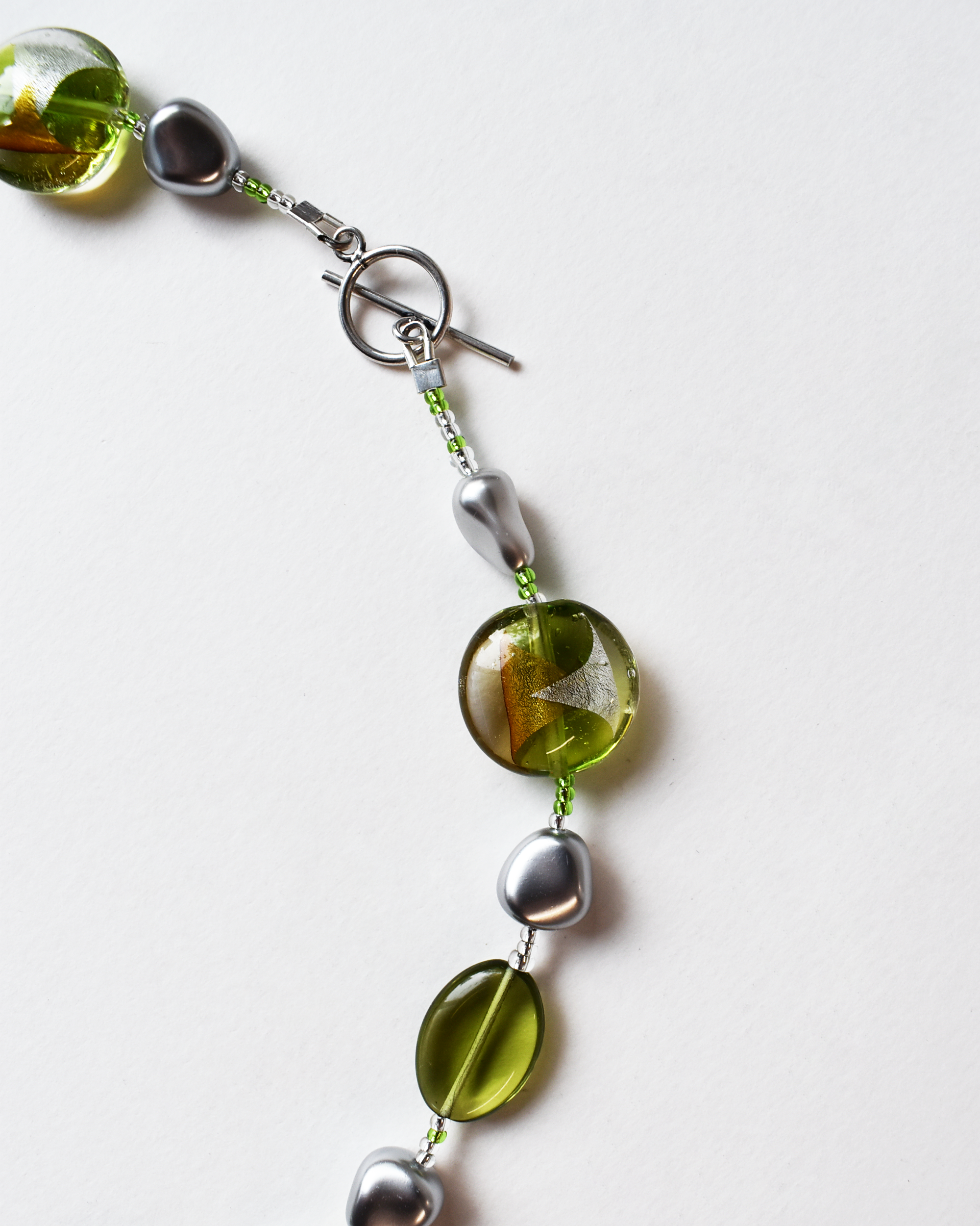 Venetian Green Glass Beaded Necklace