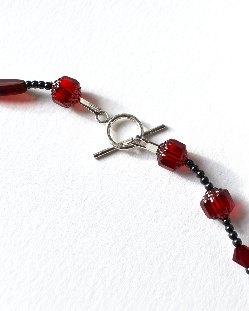 Vibrant Red Blown Glass Beaded Necklace