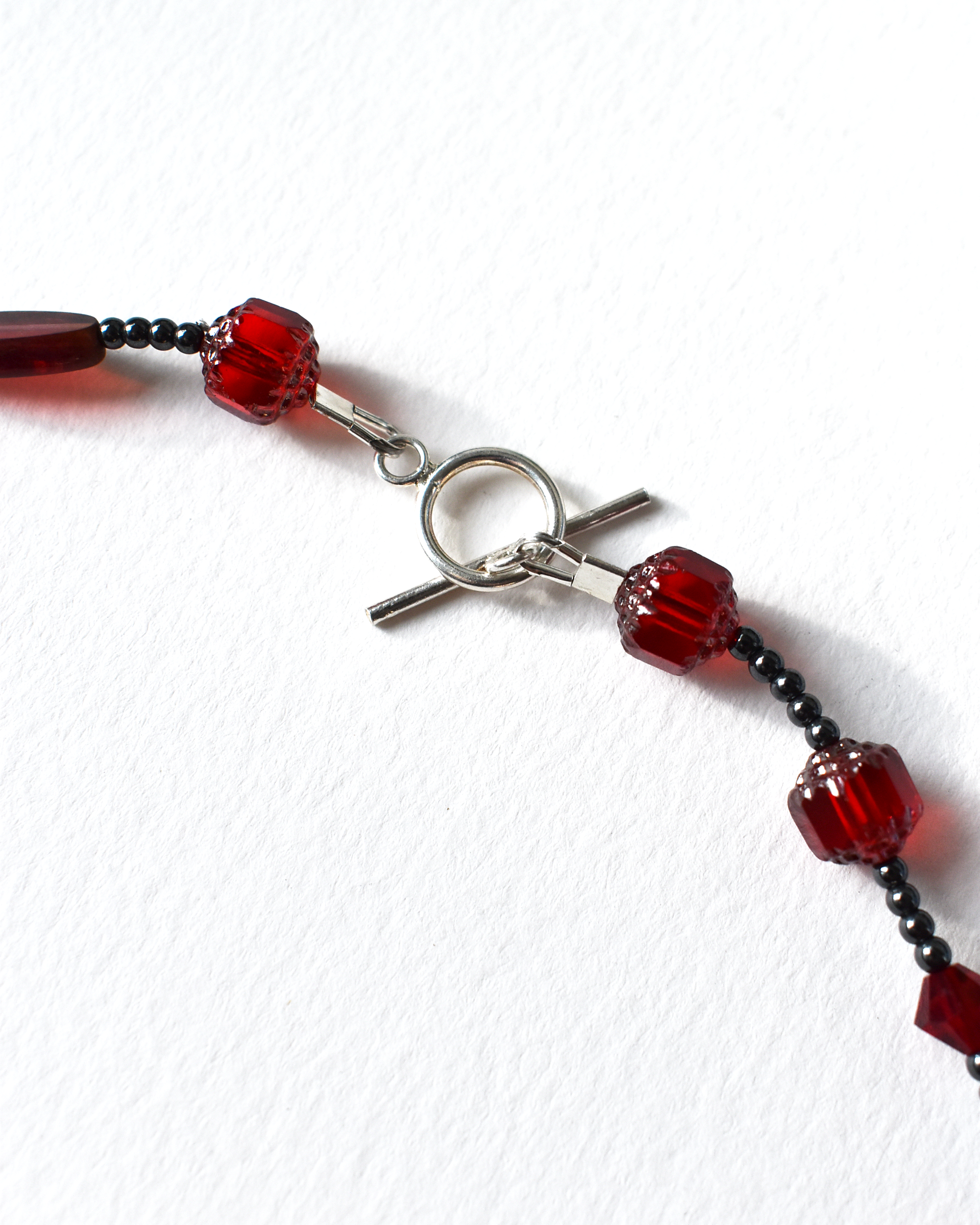 Vibrant Red Blown Glass Beaded Necklace