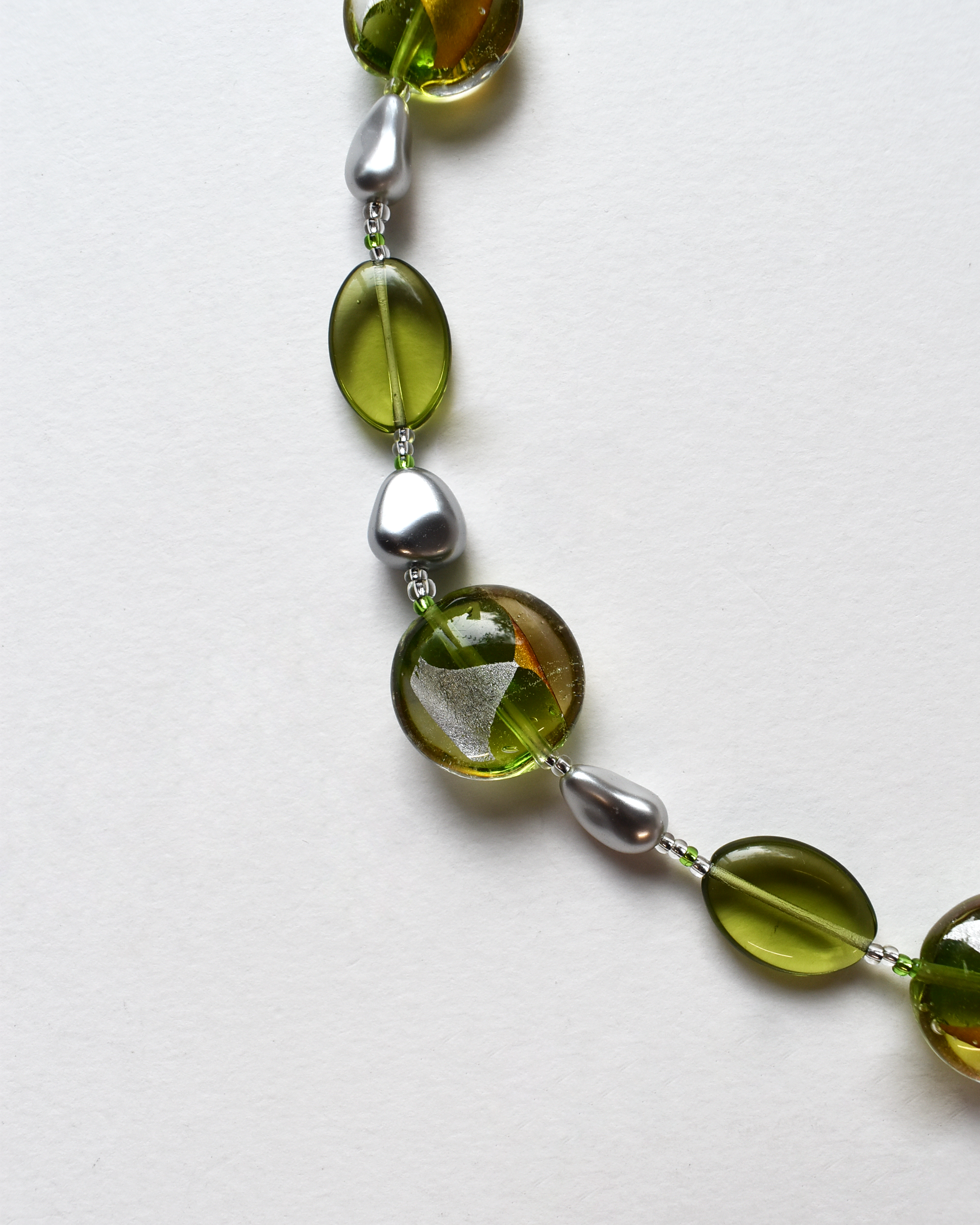 Venetian Green Glass Beaded Necklace