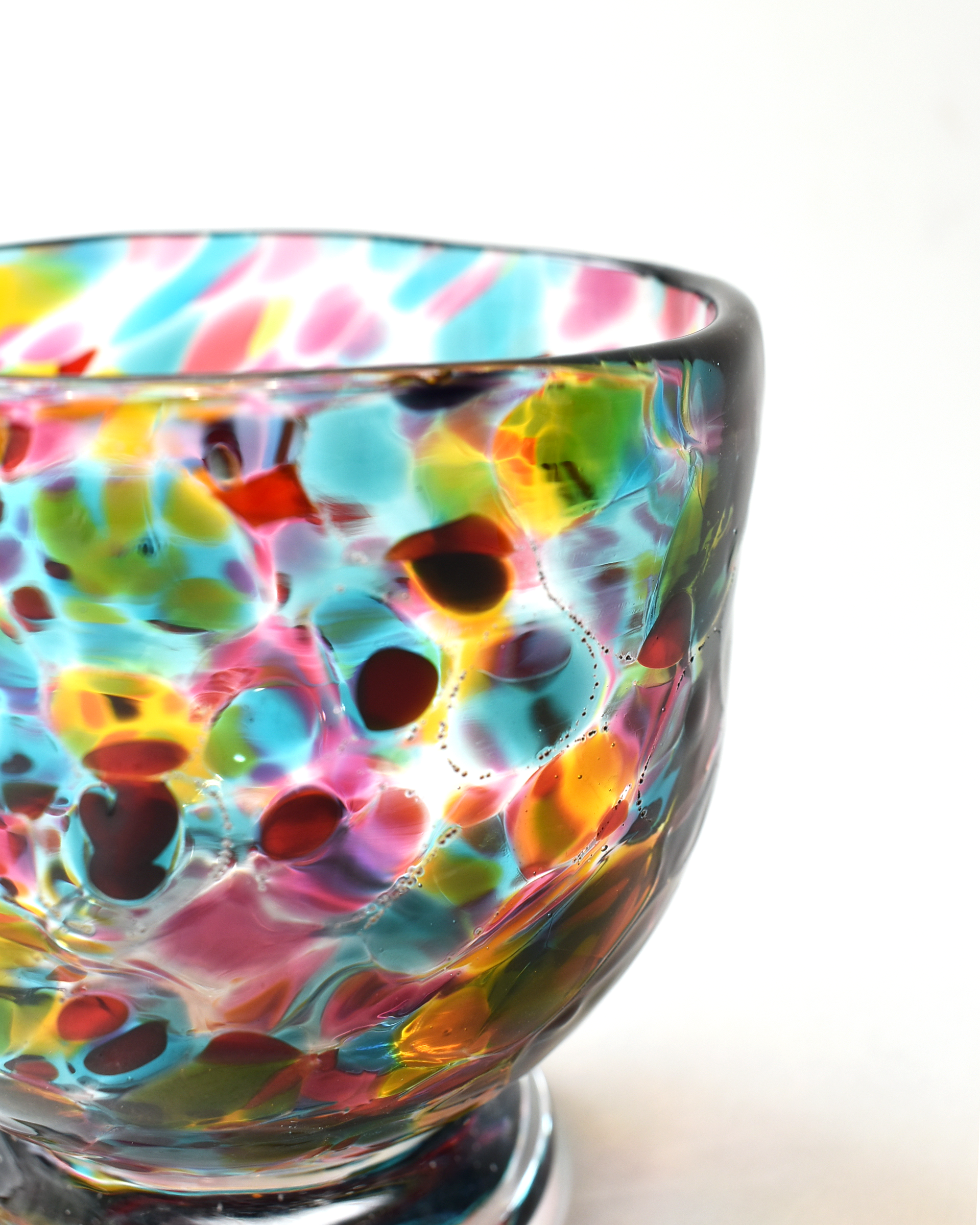 Handblown Vibrant Multicoloured Confetti 'Bon-Bon' Bowl (S)
