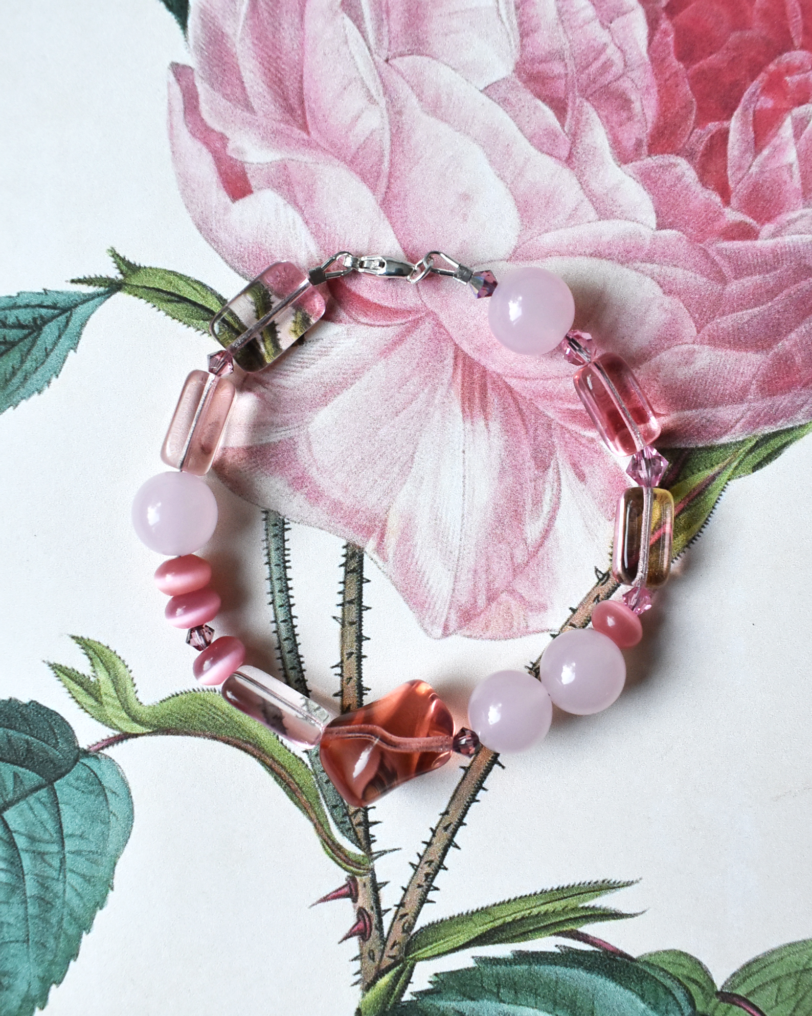 'Rose Petal Pink' Bead Bracelet