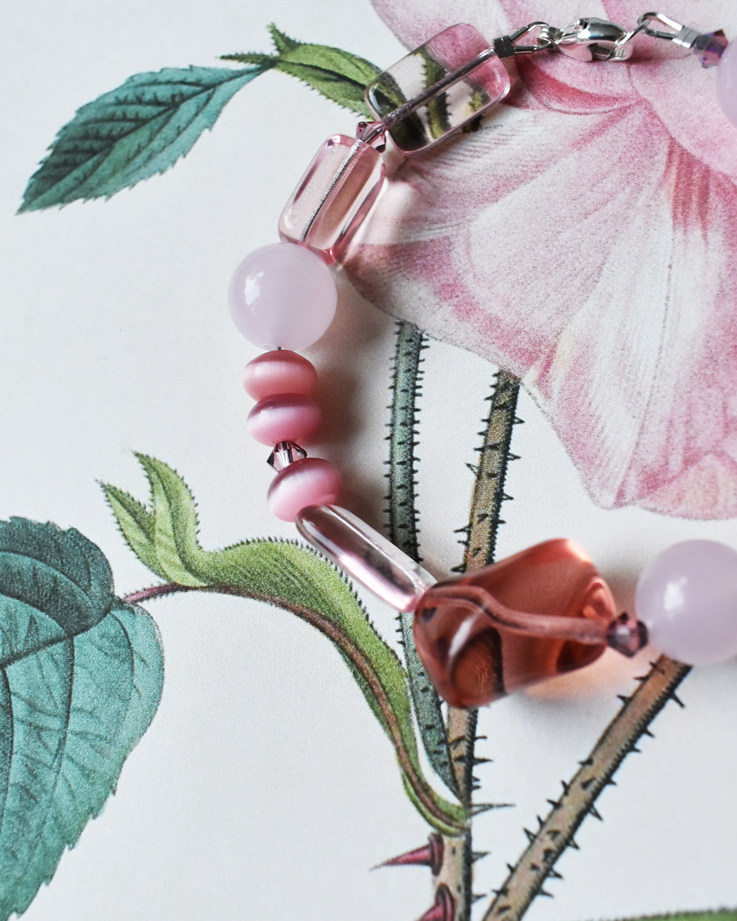 'Rose Petal Pink' Bead Bracelet