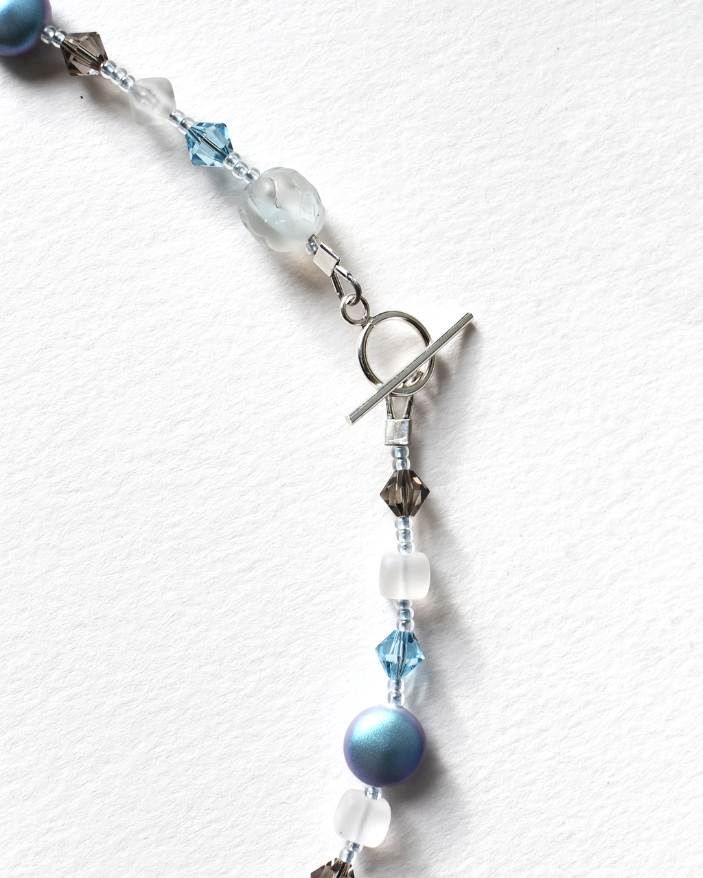 Pale Blue Shimmer Star Beaded Necklace