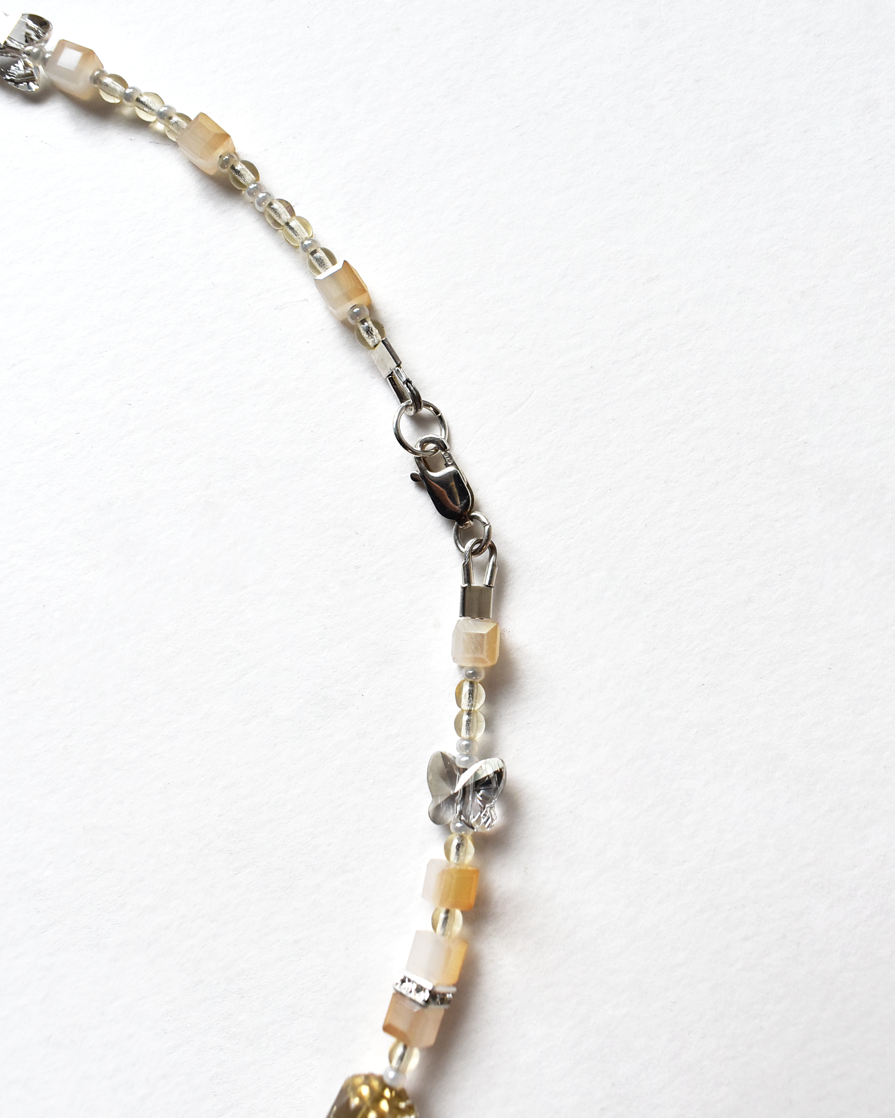 Golden Champagne Crystal Beaded Necklace