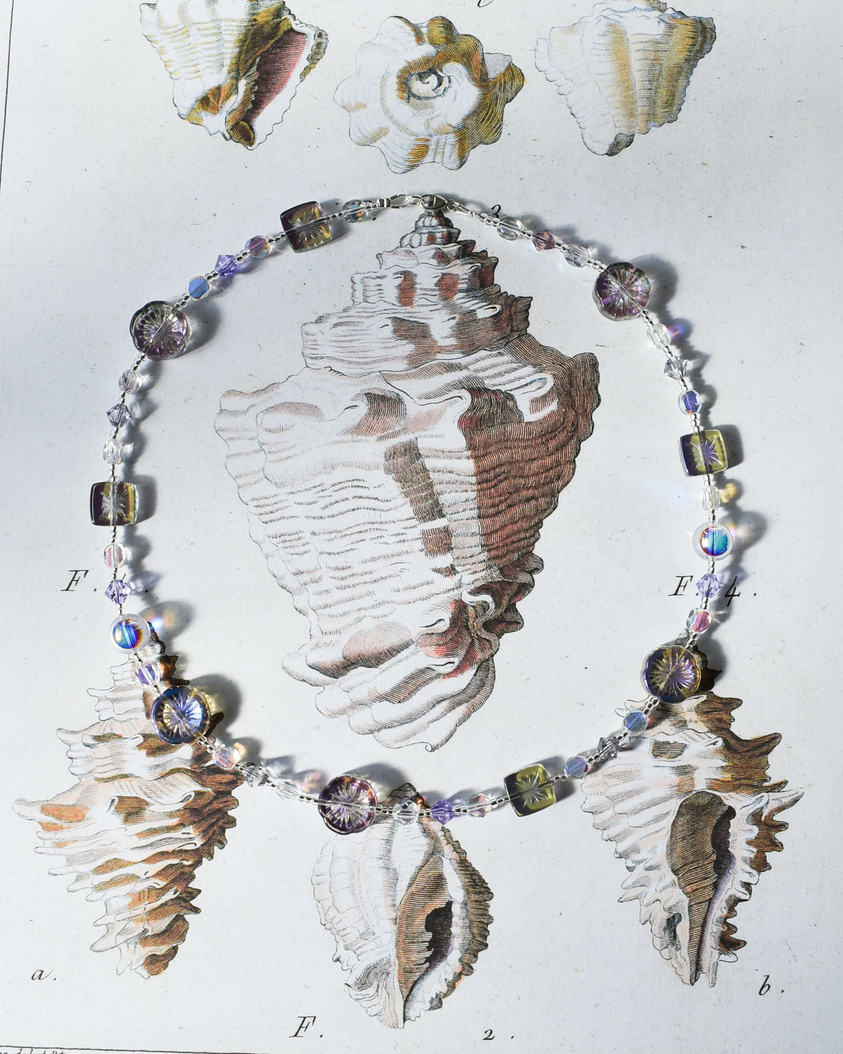 'Ethereal Lilac Bloom' Bead Necklace