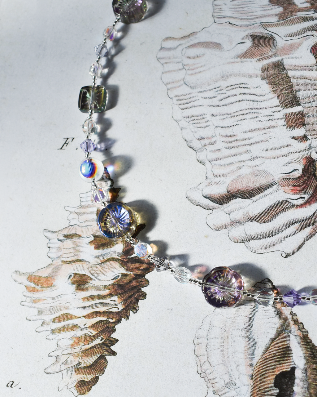 'Ethereal Lilac Bloom' Bead Necklace