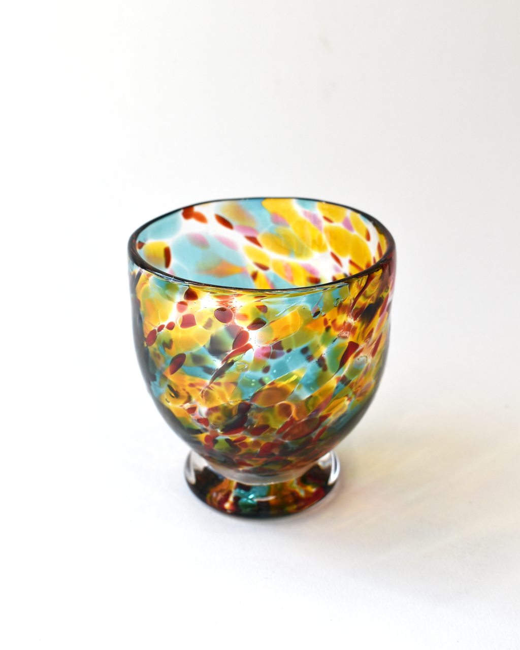Handblown Amber & Multicoloured Confetti Bon-Bon Bowl (S)