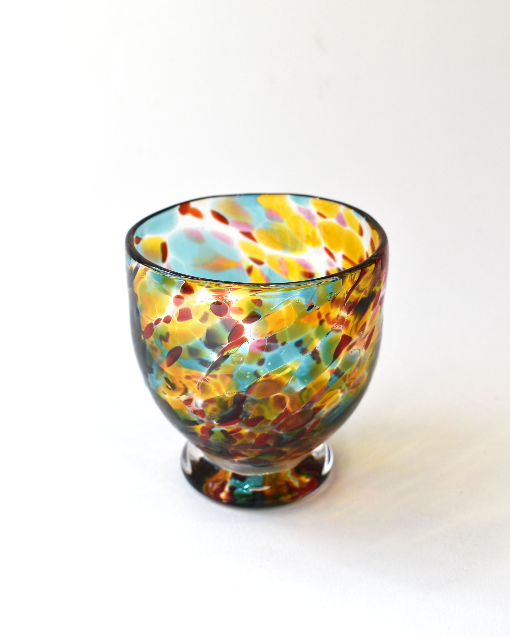 Handblown Amber & Multicoloured Confetti Bon-Bon Bowl (S)