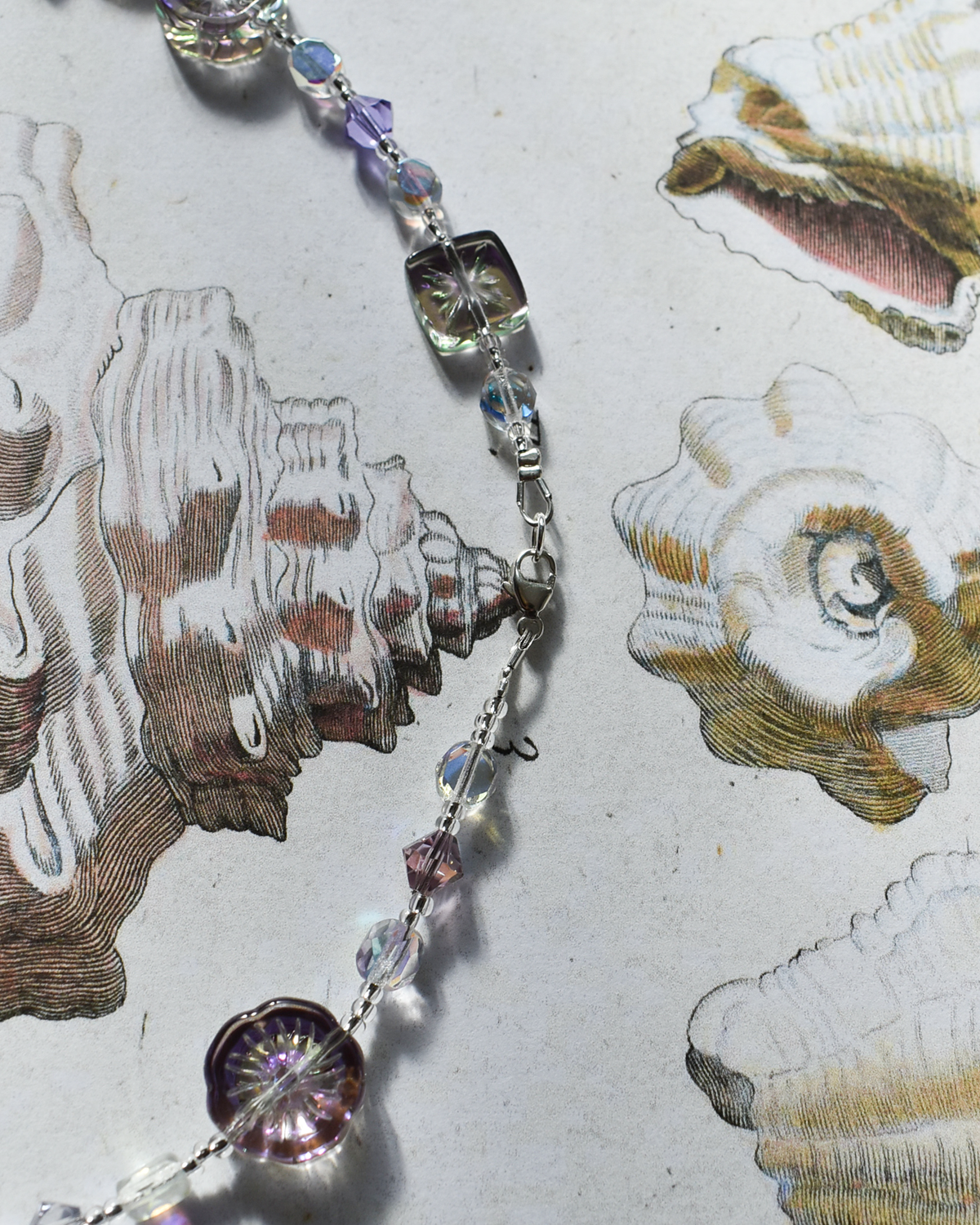 'Ethereal Lilac Bloom' Bead Necklace