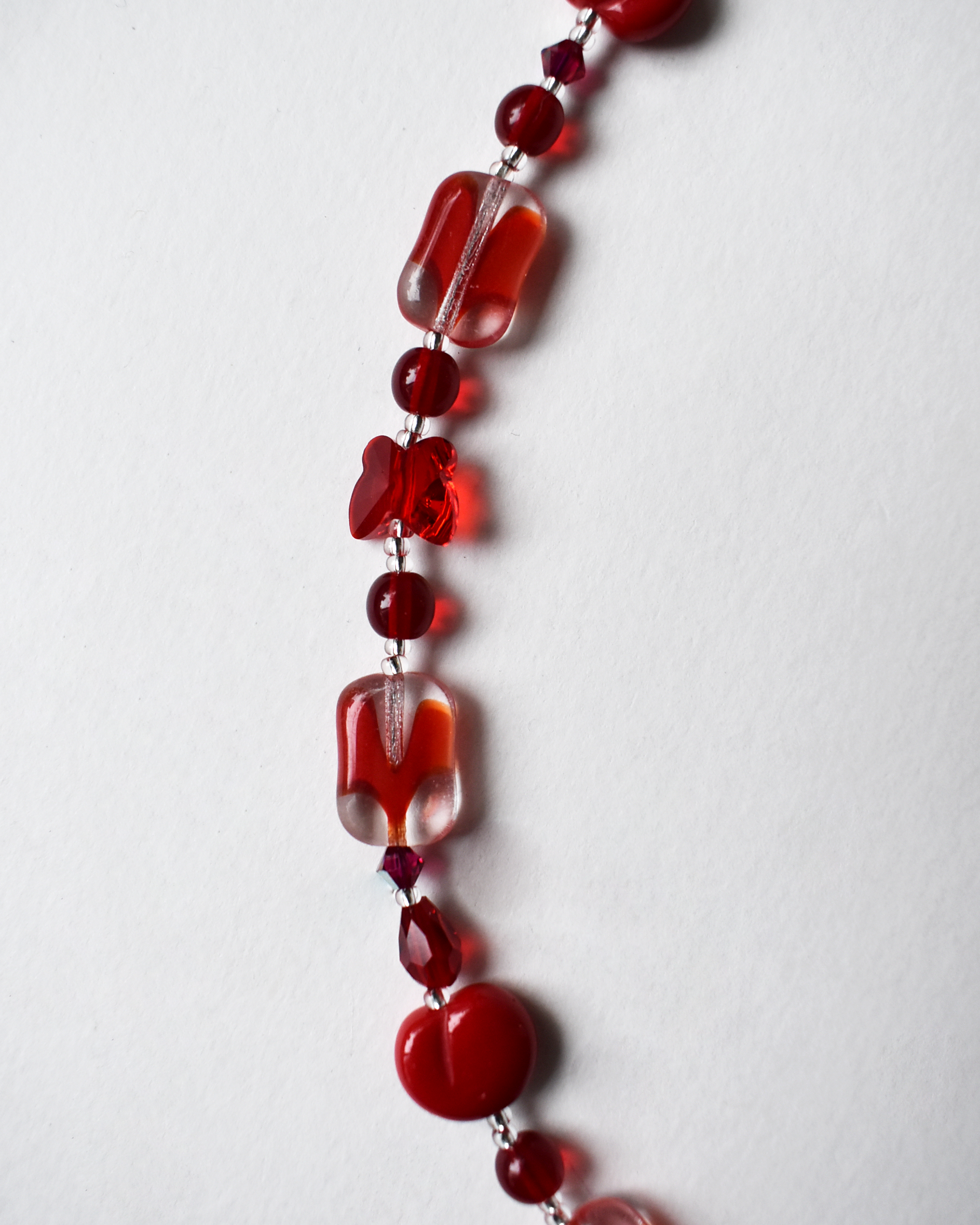 Vibrant Red Beaded Necklace