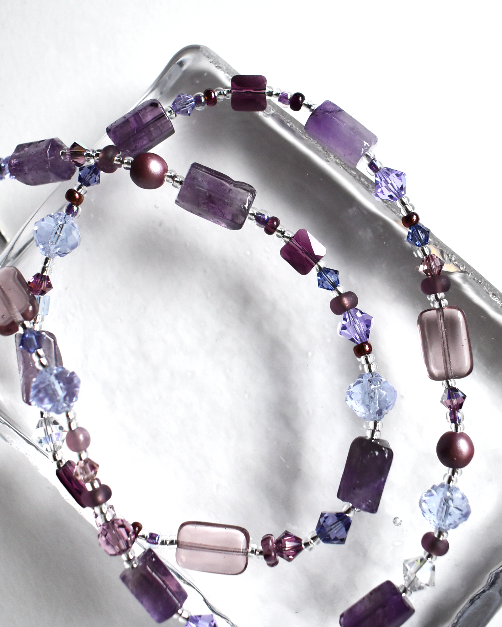 Purple Amethyst Beaded Necklace