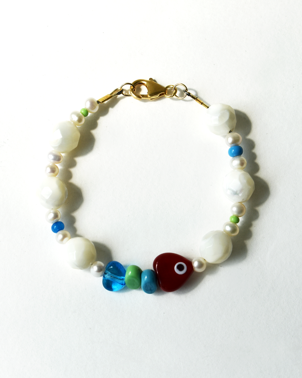 Mother of Pearl Murano Fish Bracelet