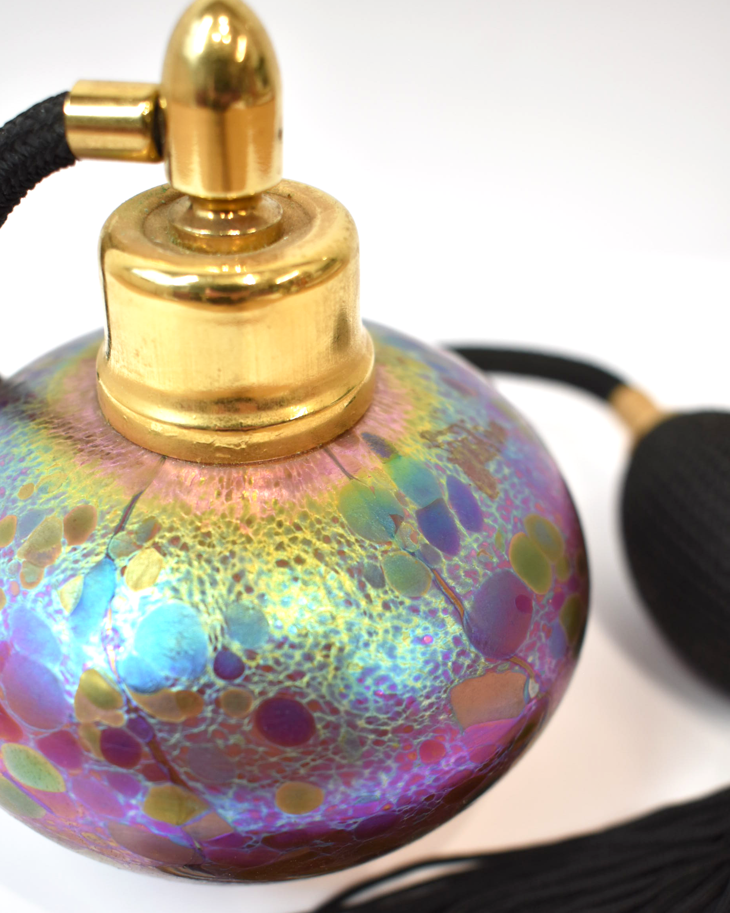 Iridescent Perfume Bottle with Vintage Style Atomiser