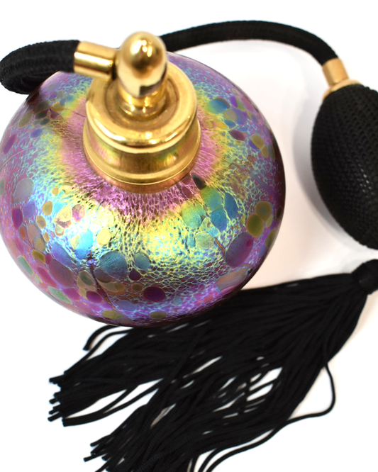 Iridescent Perfume Bottle with Vintage Style Atomiser