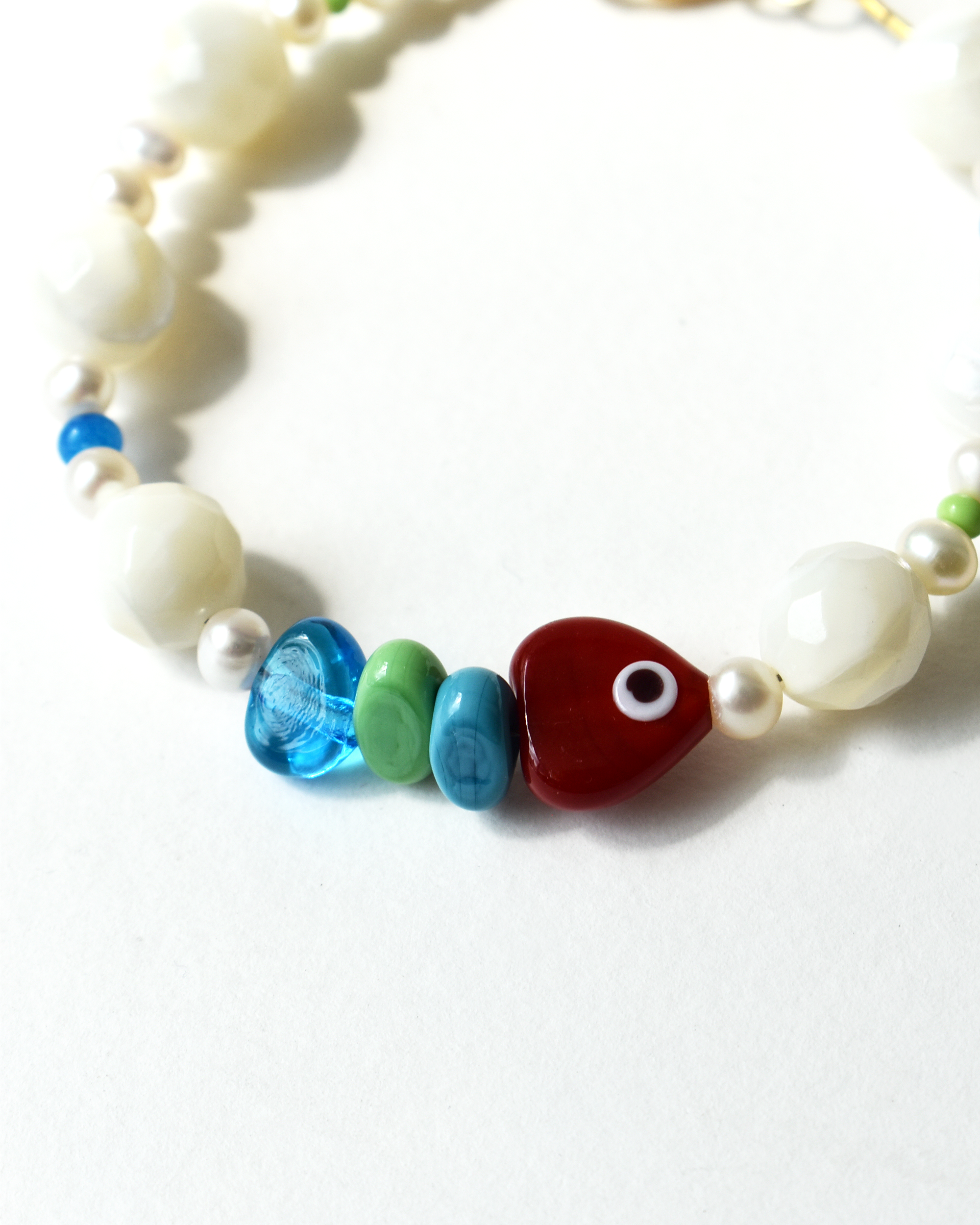 Mother of Pearl Murano Fish Bracelet
